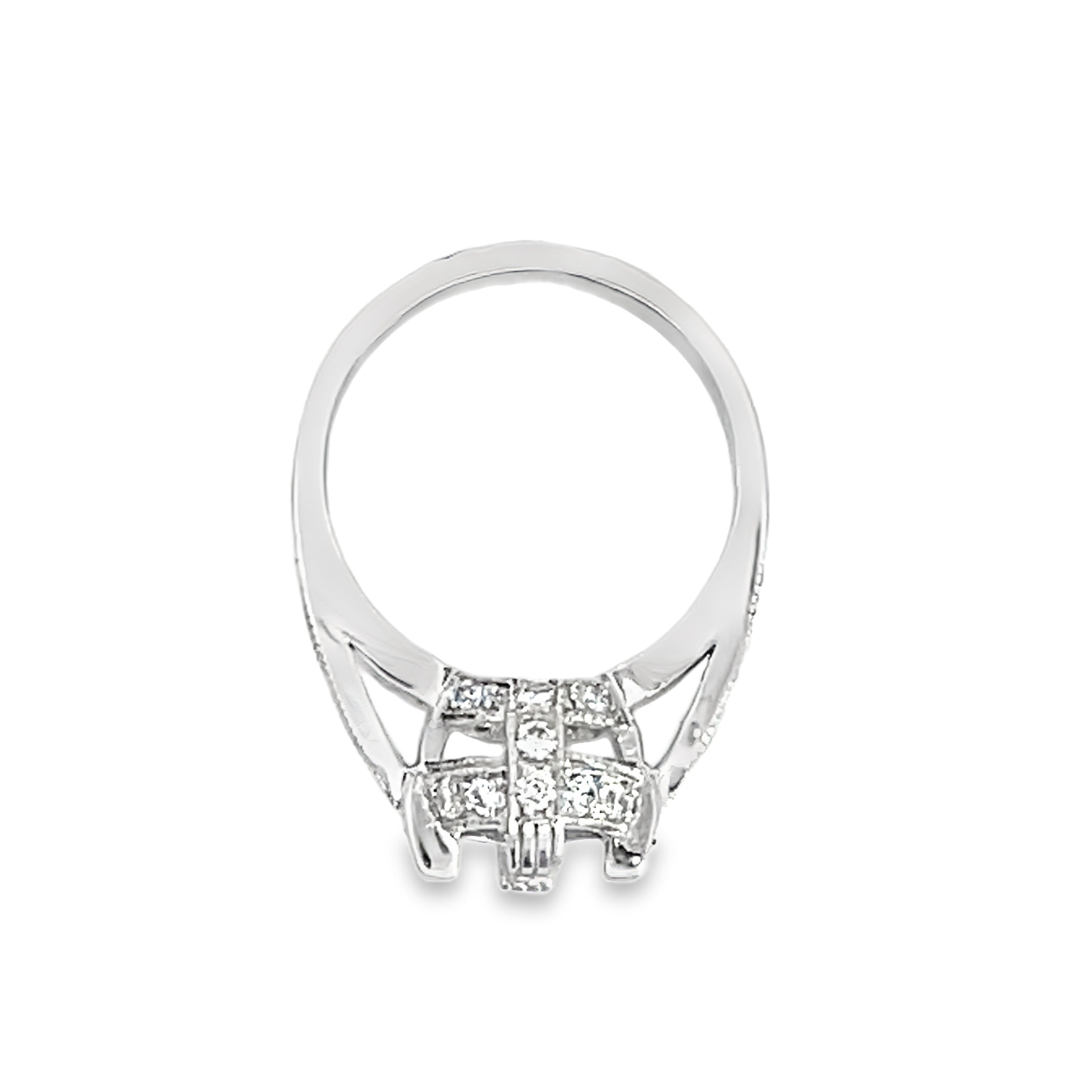 White Gold 0.51 Carat Diamond Semi Mounting Ring