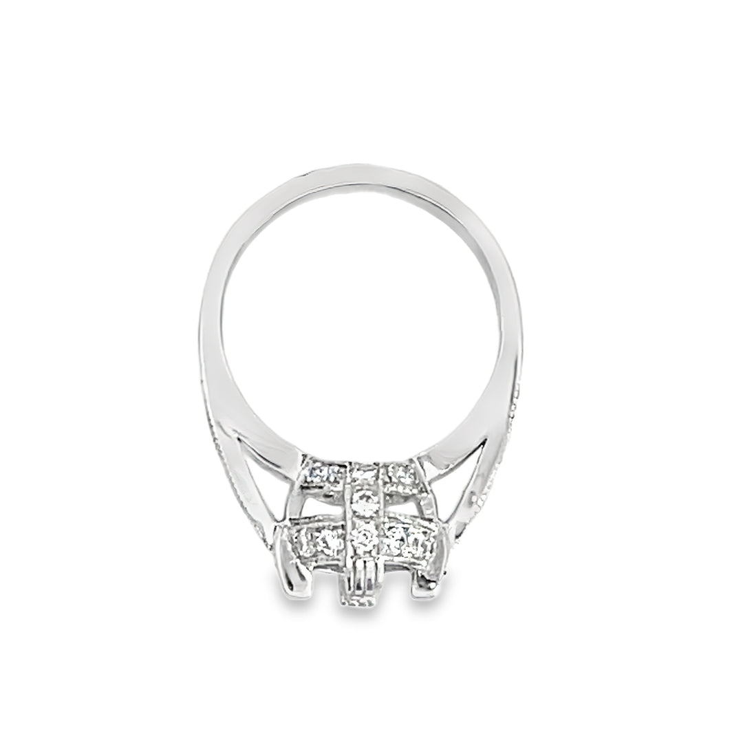 White Gold 0.51 Carat Diamond Semi Mounting Ring