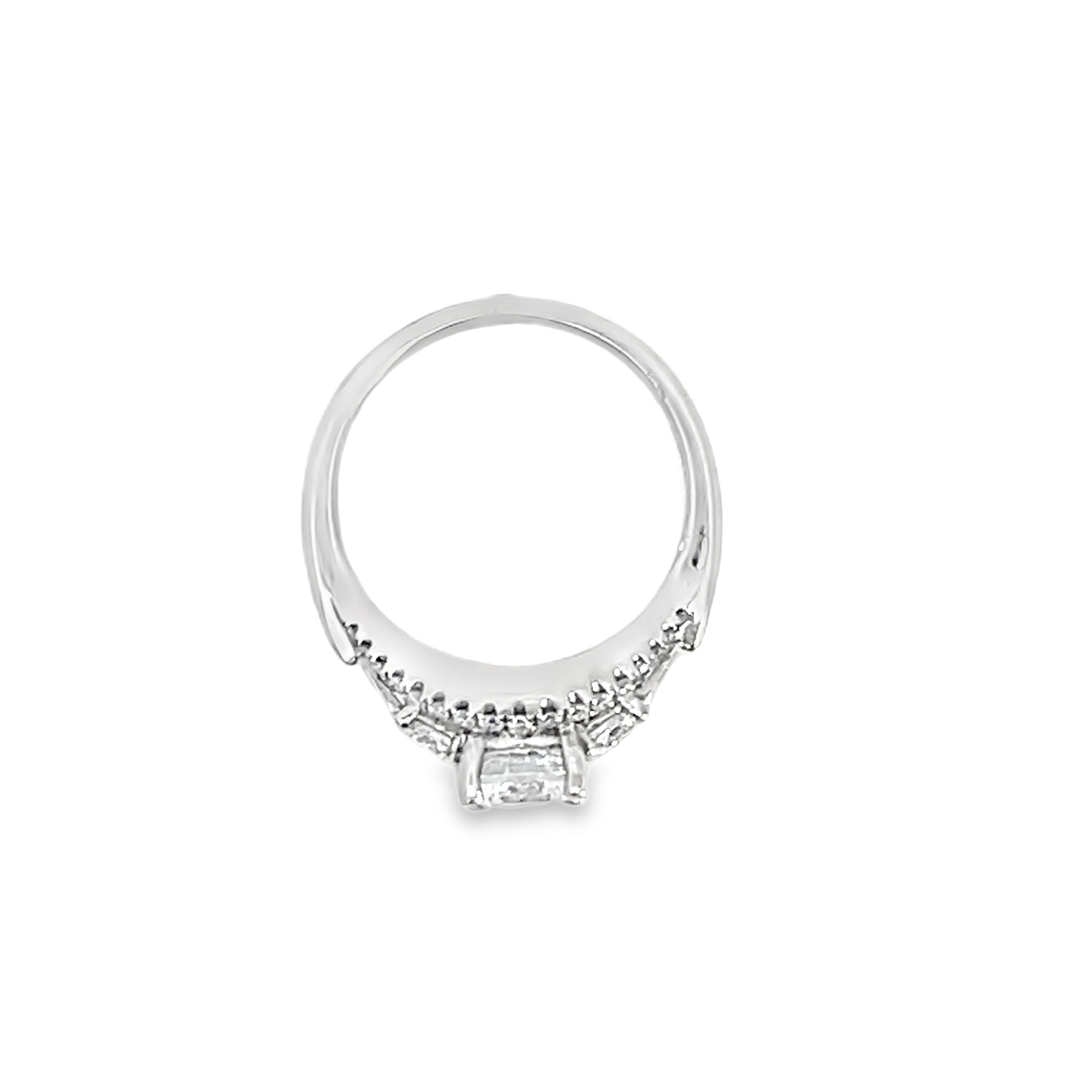 White Gold 0.56 Carat Round Diamond Three Stone Ring