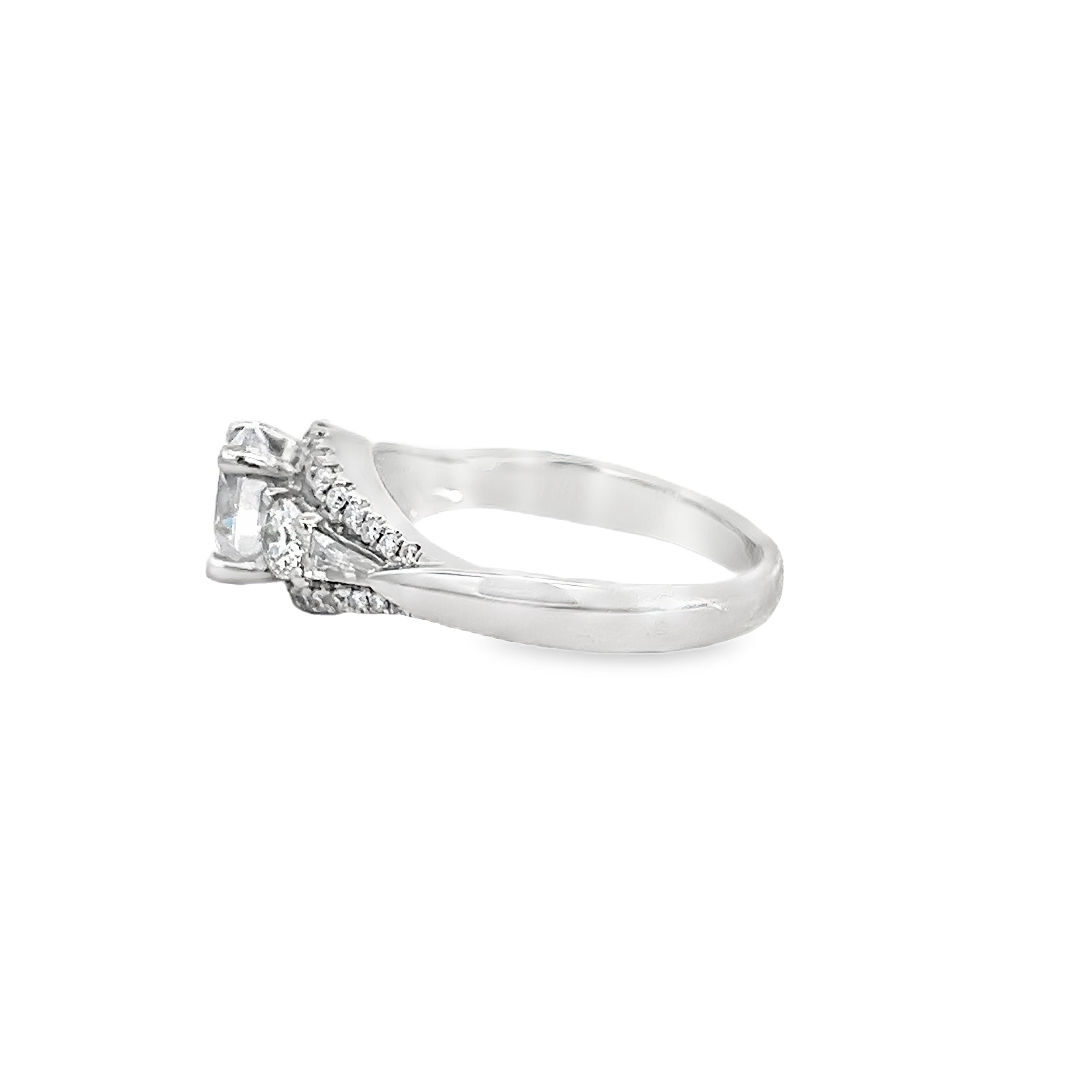 White Gold 0.56 Carat Round Diamond Three Stone Ring