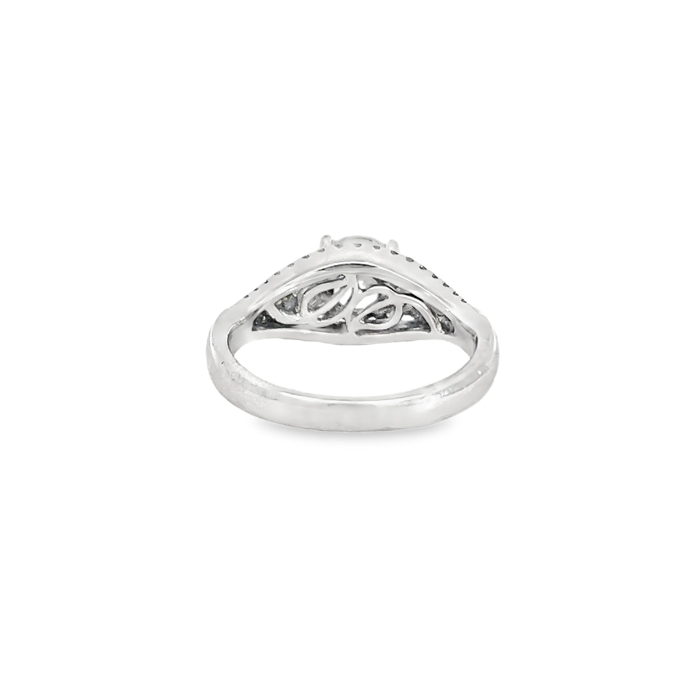 White Gold 0.56 Carat Round Diamond Three Stone Ring