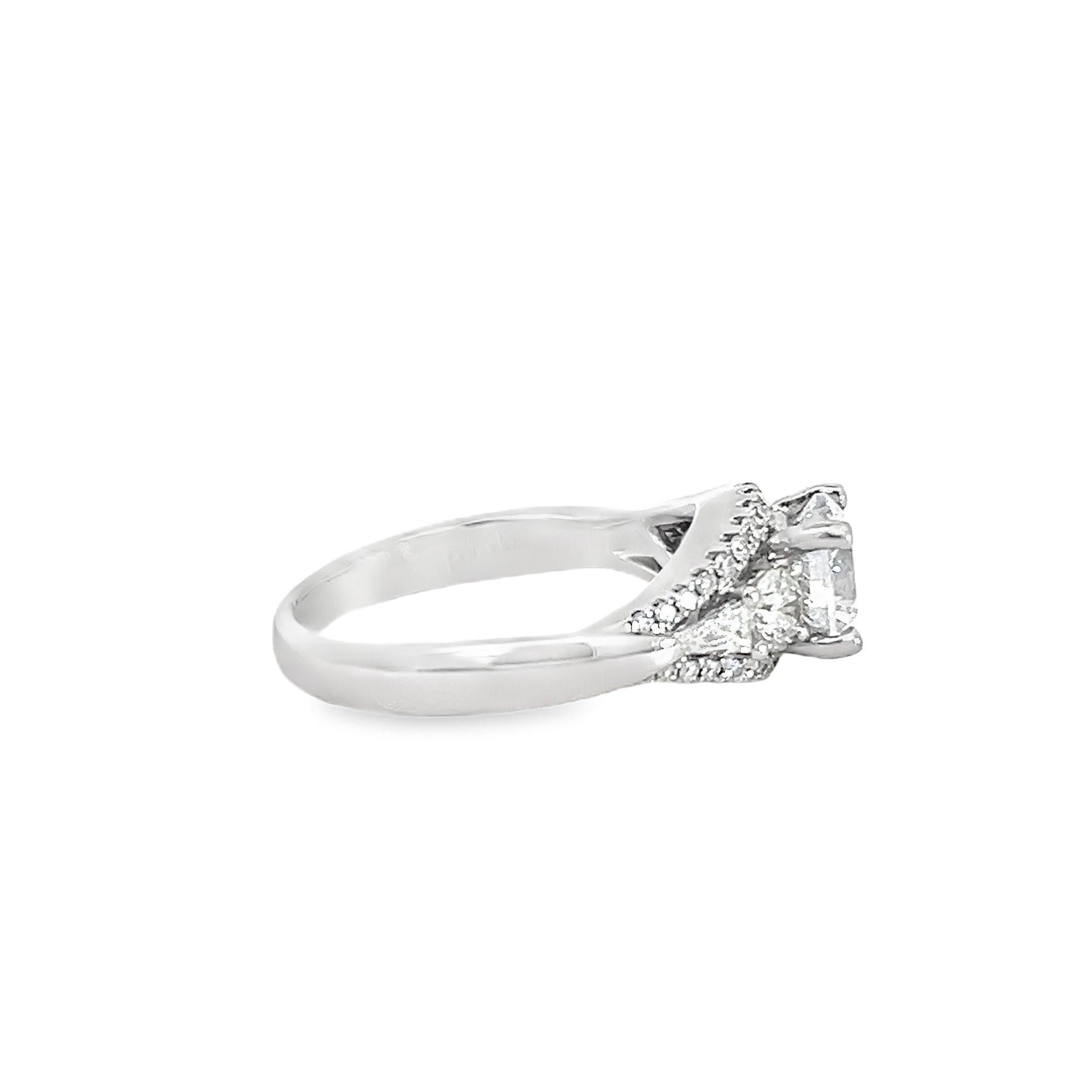 White Gold 0.56 Carat Round Diamond Three Stone Ring