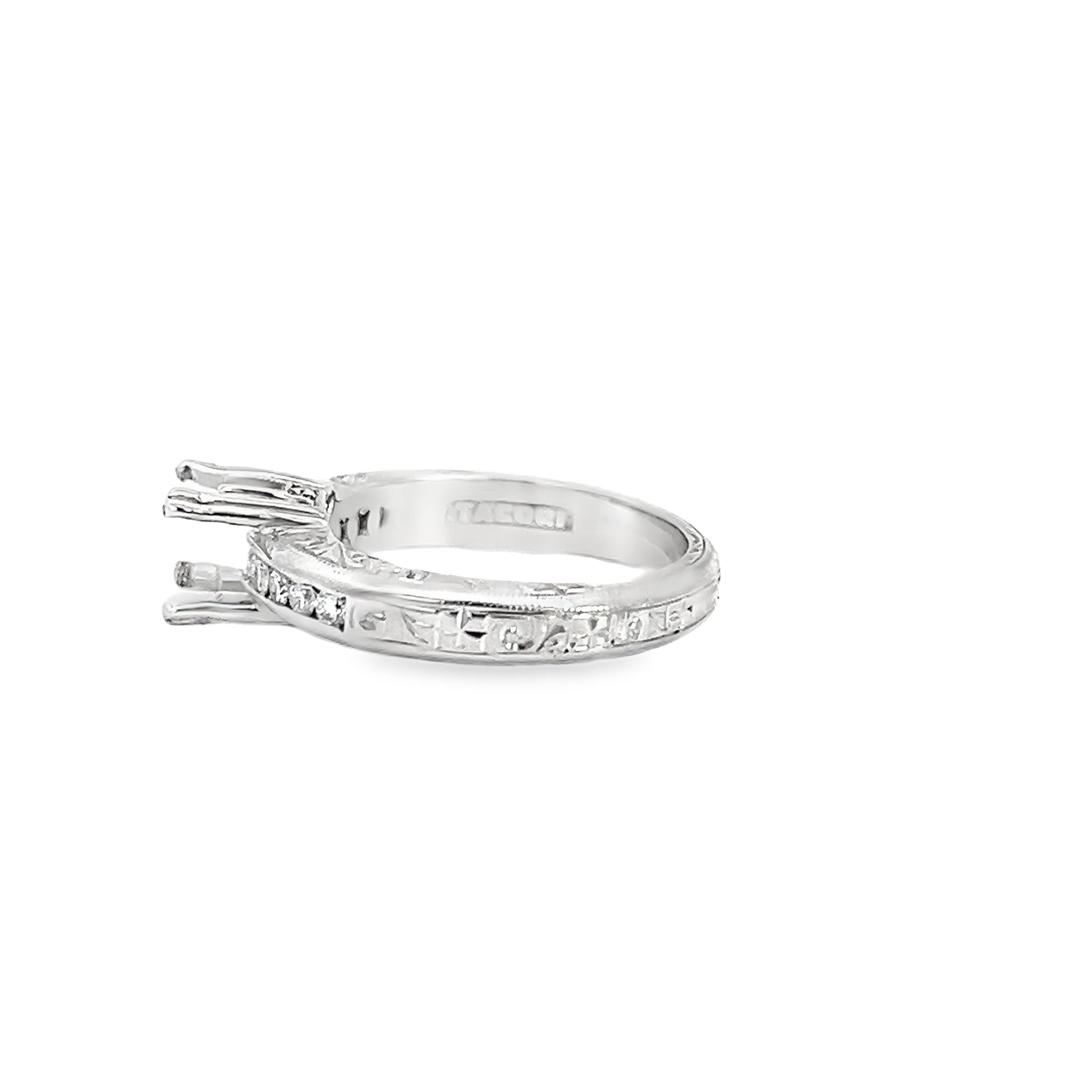 Platinum 0.25 Carats Diamond Semi Mounting Channel Set
