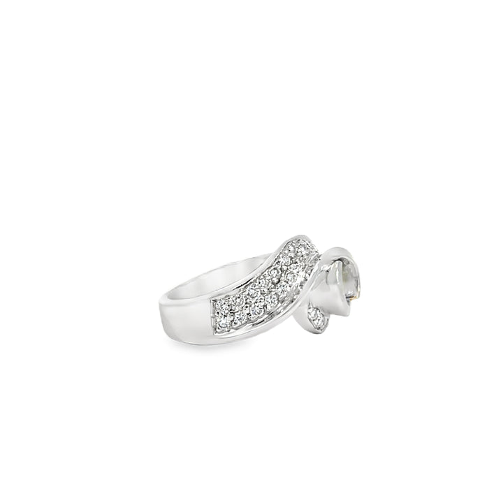 White Gold 0.77 Carat  Diamond Semi Mounting Ring