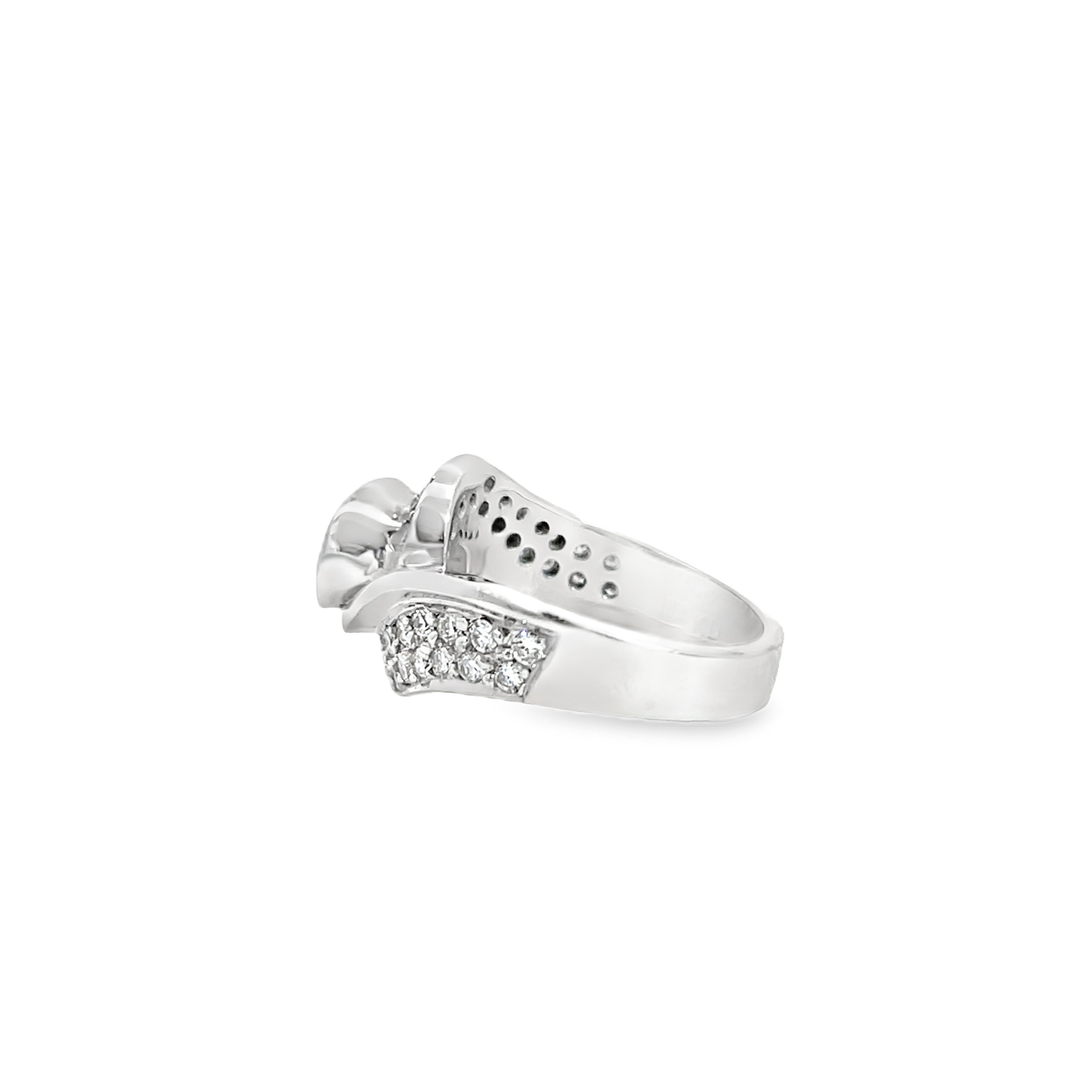 White Gold 0.77 Carat  Diamond Semi Mounting Ring
