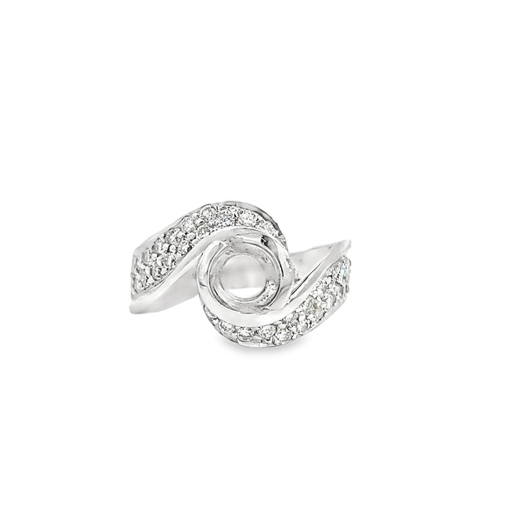 White Gold 0.77 Carat  Diamond Semi Mounting Ring