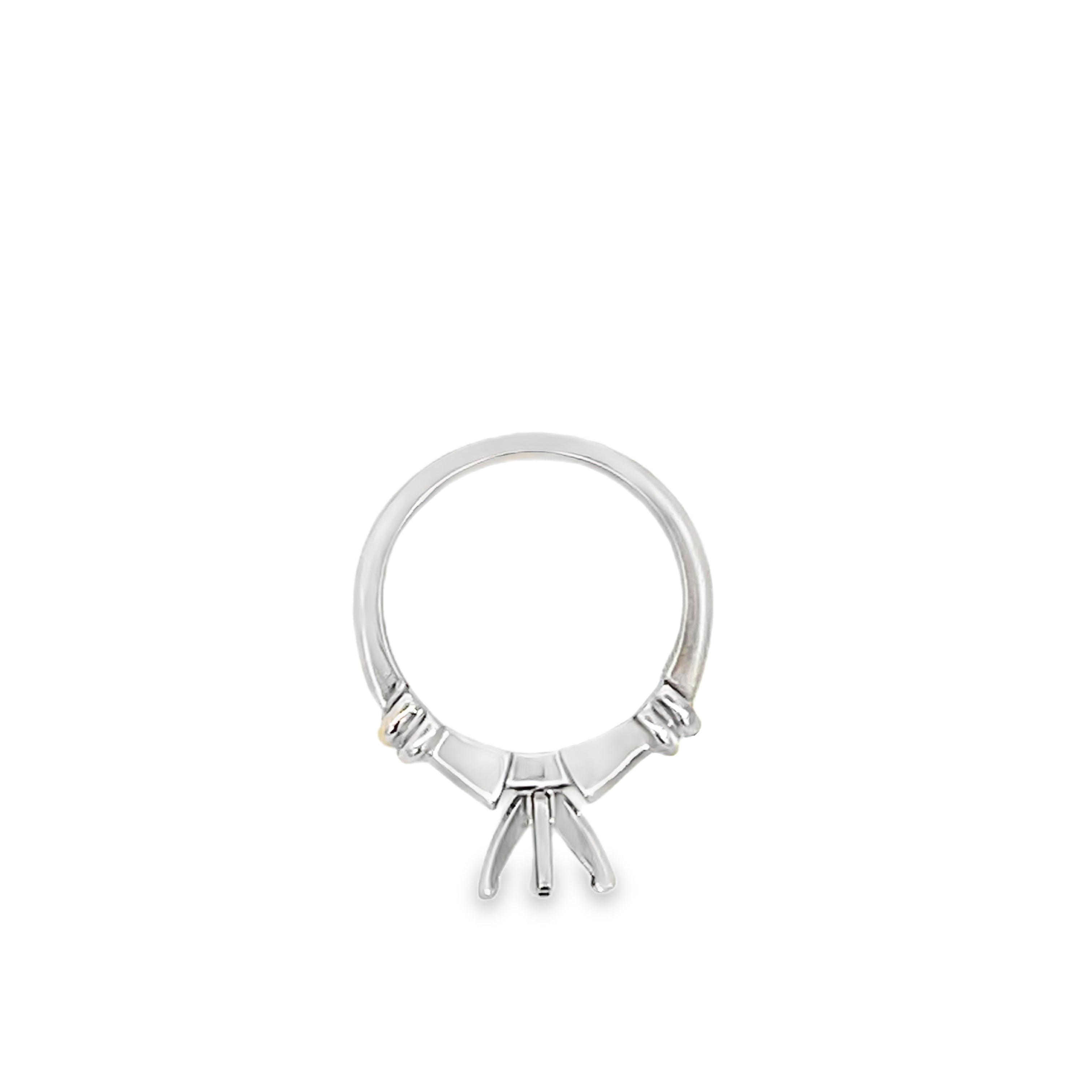 White Gold Diamond Semi Mounting Ring Channel Set