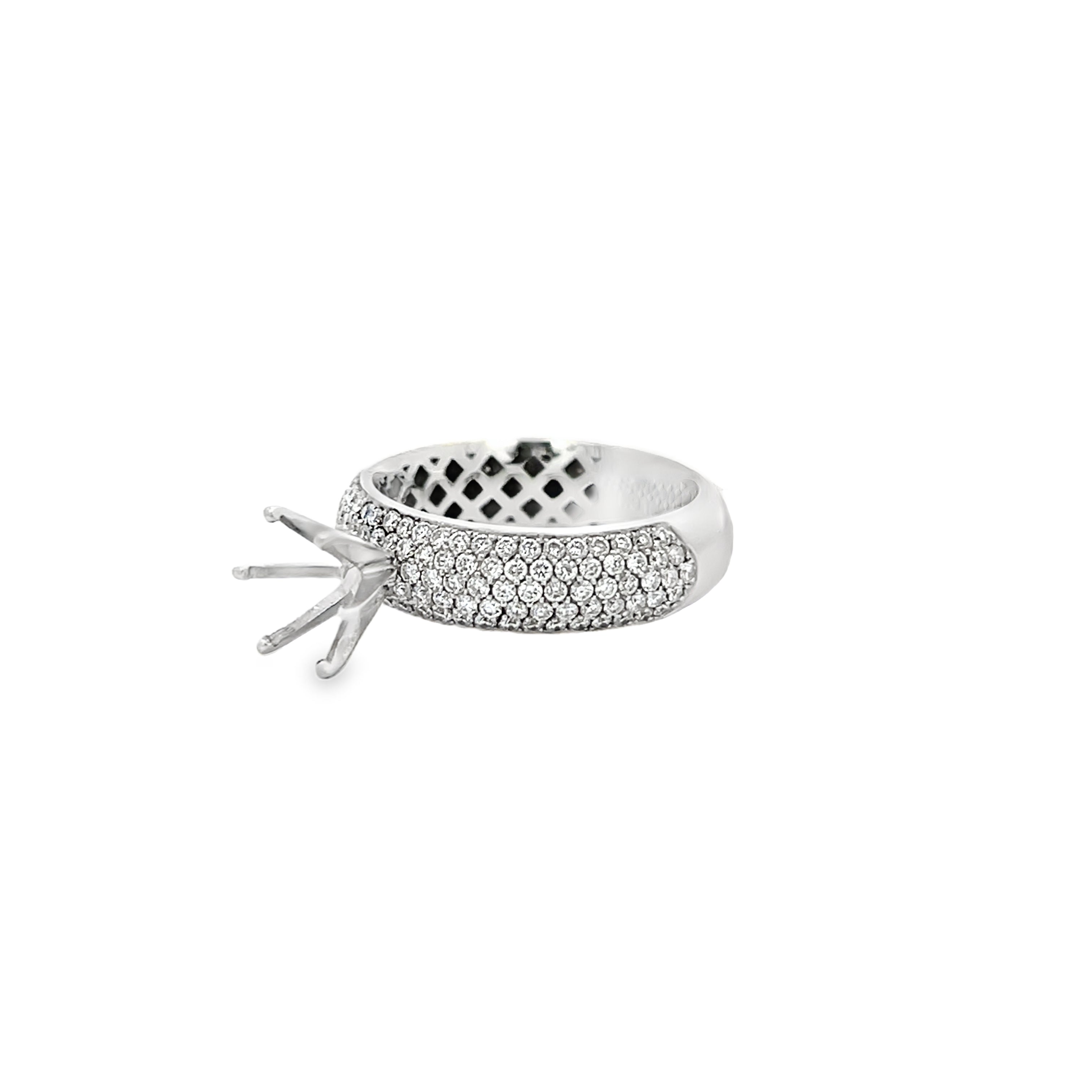 White Gold 1.10 Carat Diamond Semi Mounting Ring