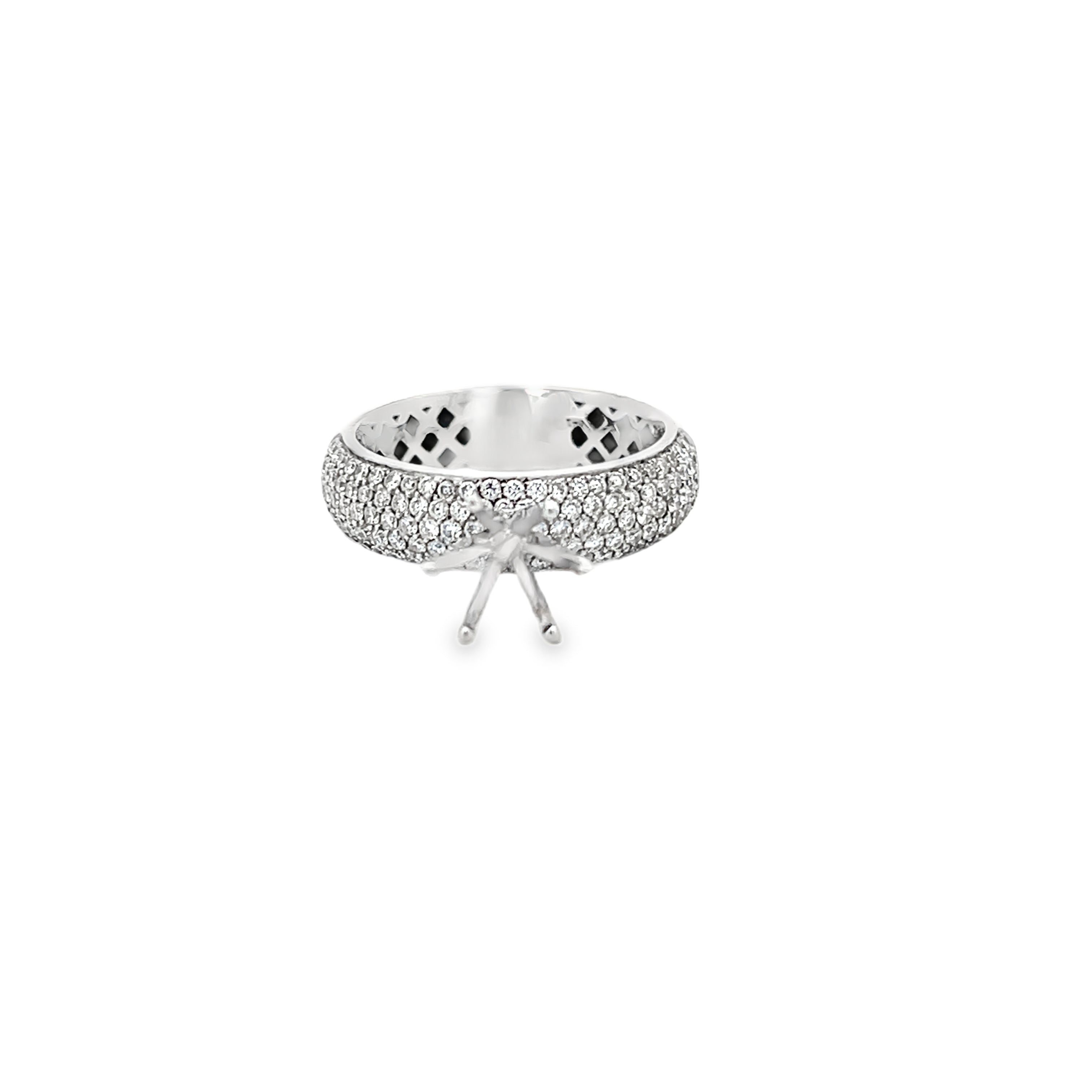 White Gold 1.10 Carat Diamond Semi Mounting Ring
