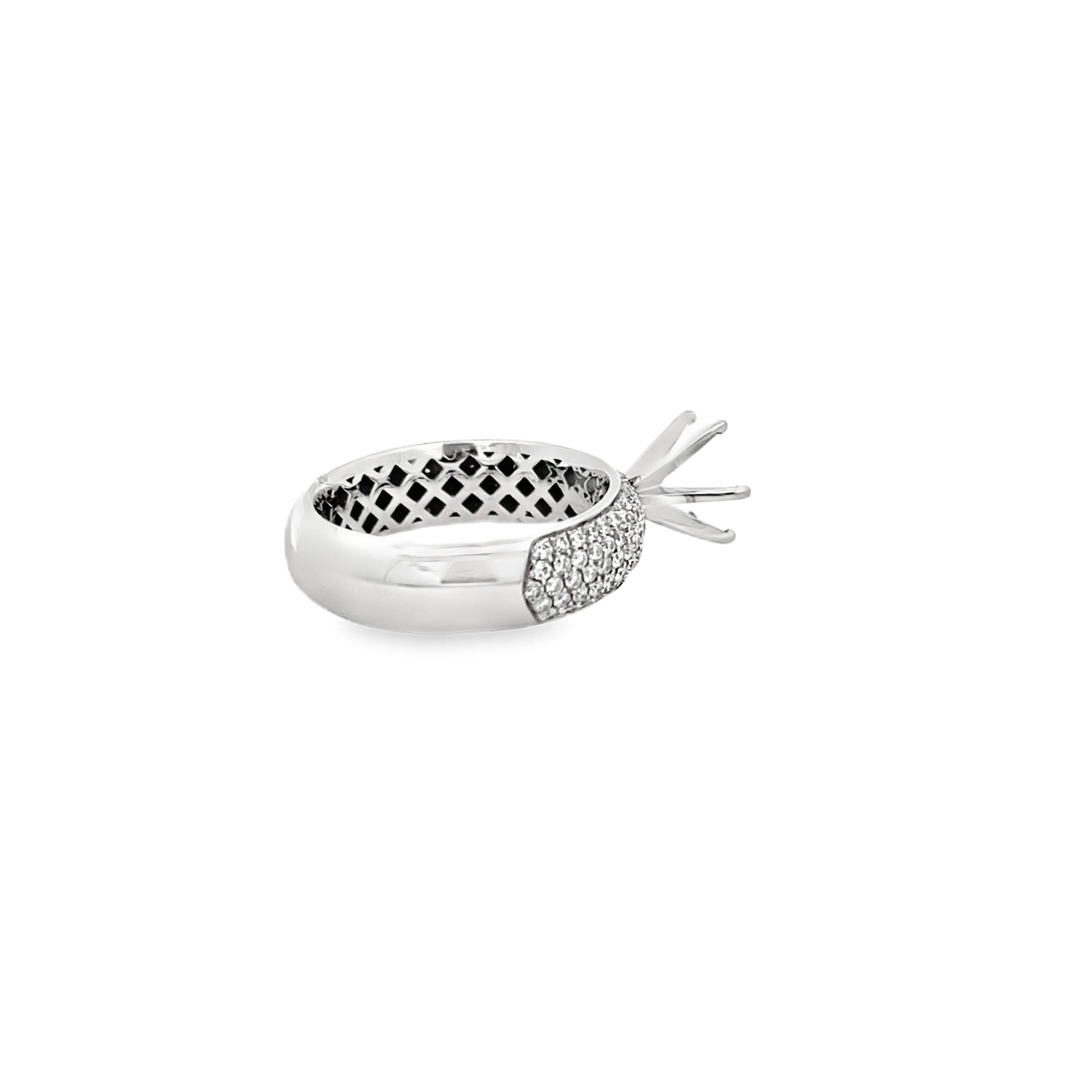 White Gold 1.10 Carat Diamond Semi Mounting Ring