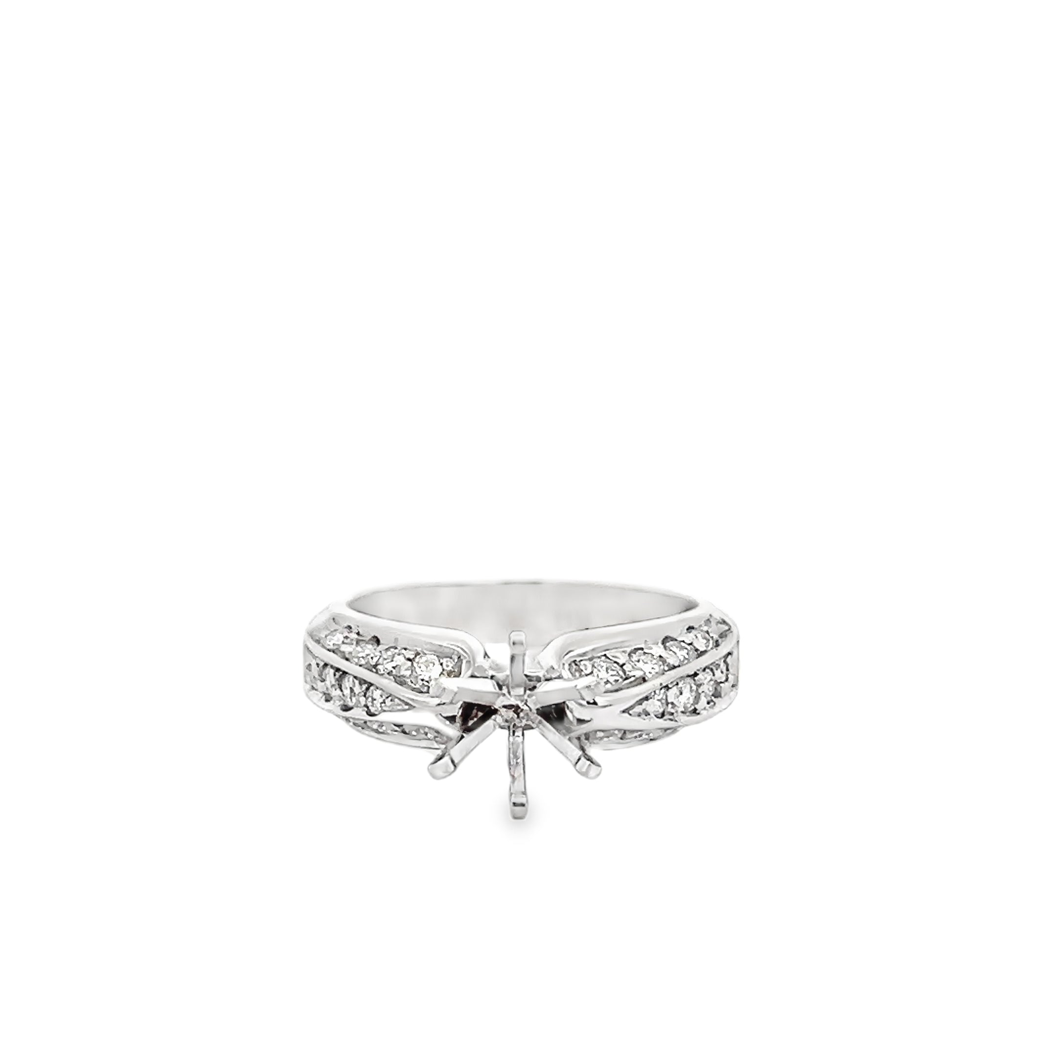 White Gold 0.43 Carat Diamond Semi Mounting Ring