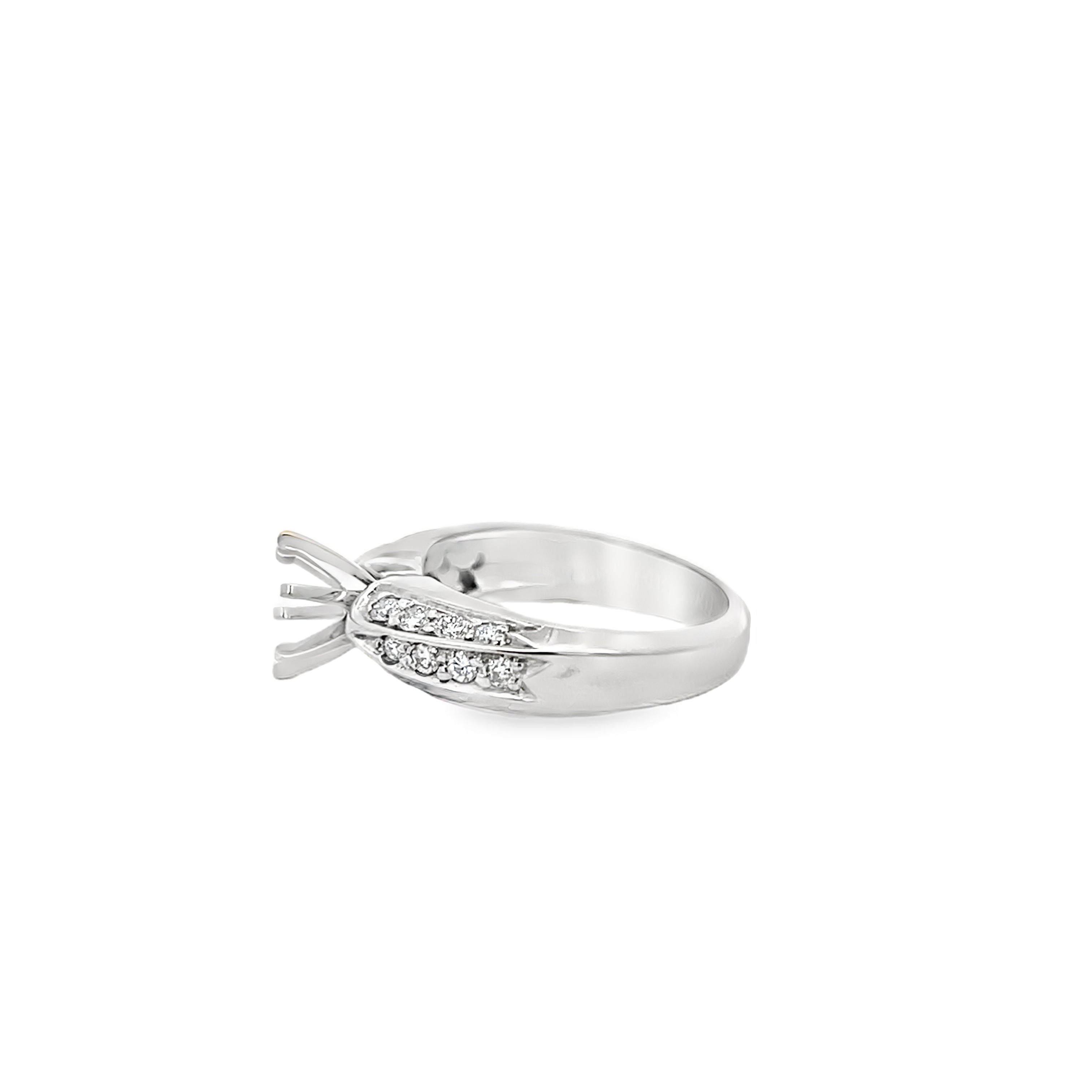 White Gold 0.43 Carat Diamond Semi Mounting Ring