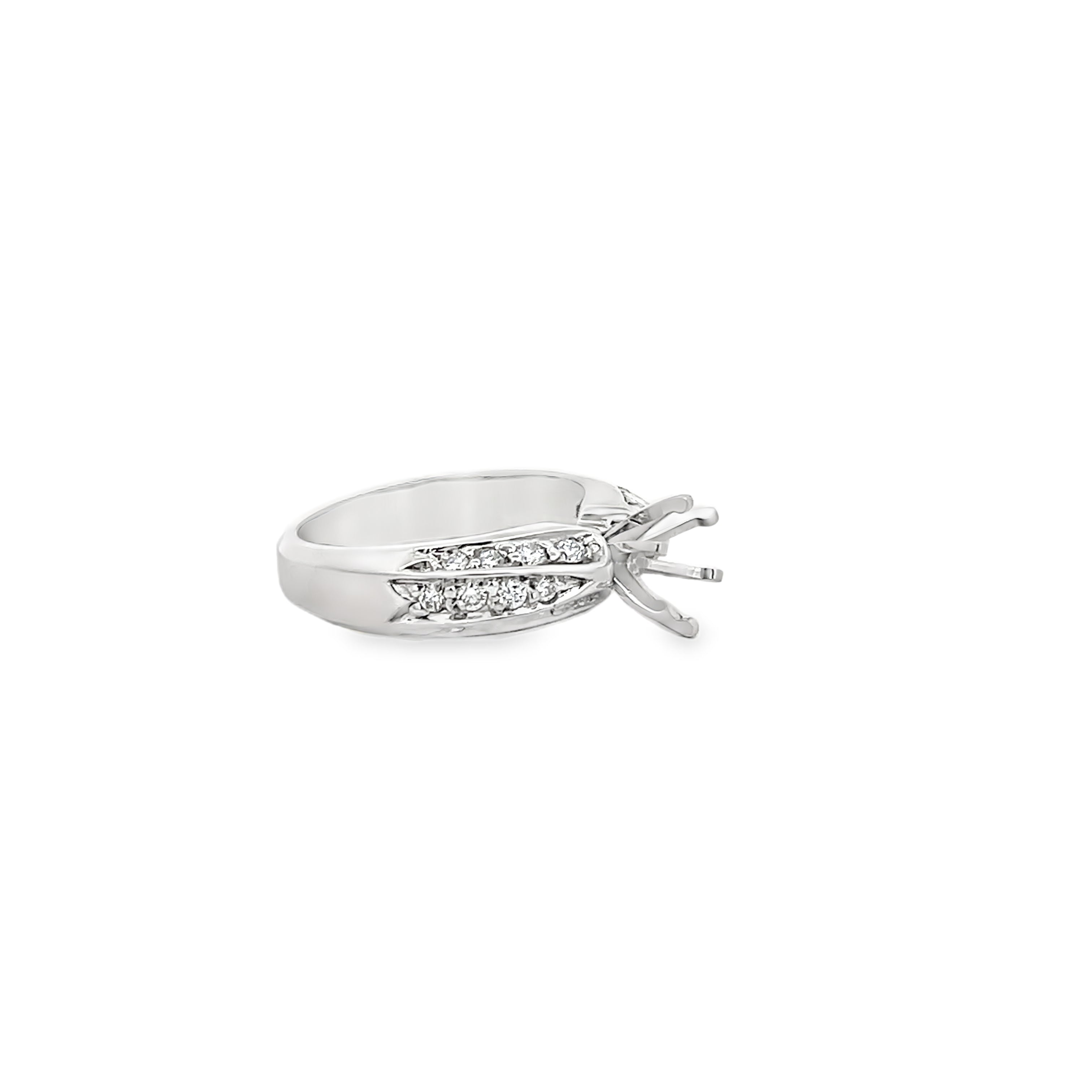 White Gold 0.43 Carat Diamond Semi Mounting Ring