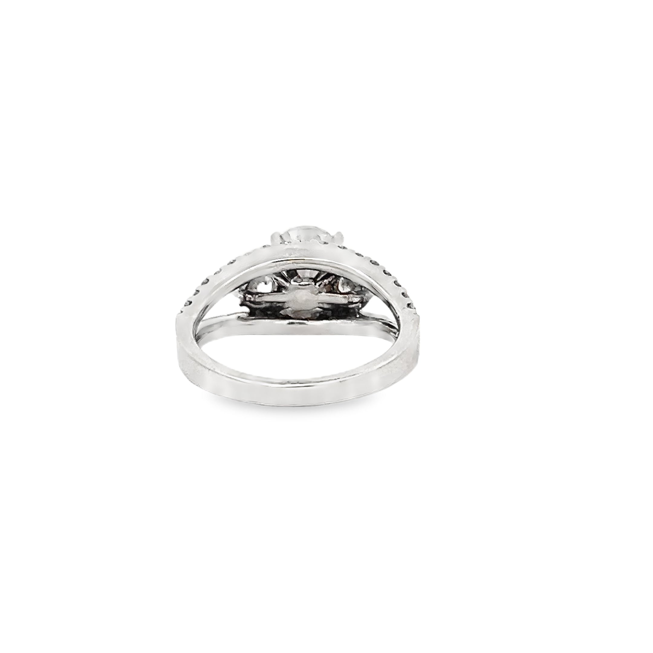 White Gold 0.74 Carat Three Stone Semi Mounting Ring