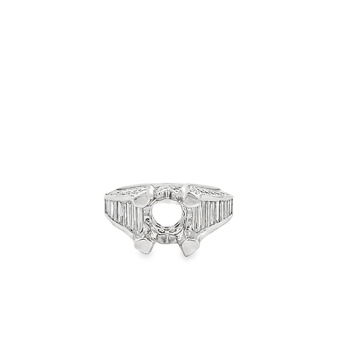 18K White Gold 1.76ct Diamond Semi Mounting Ring