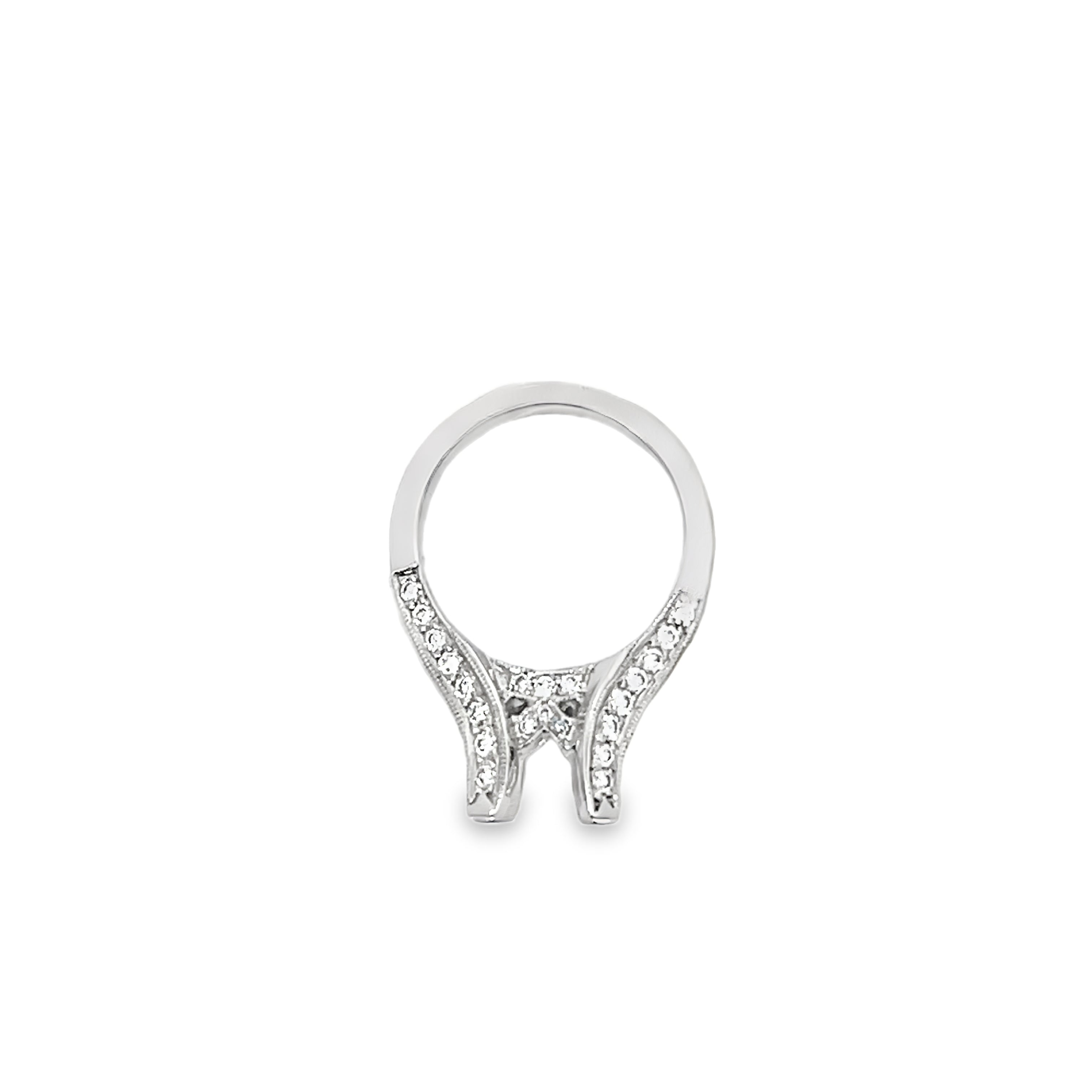 White Gold 1.76 Carats Diamond Semi Mounting Ring