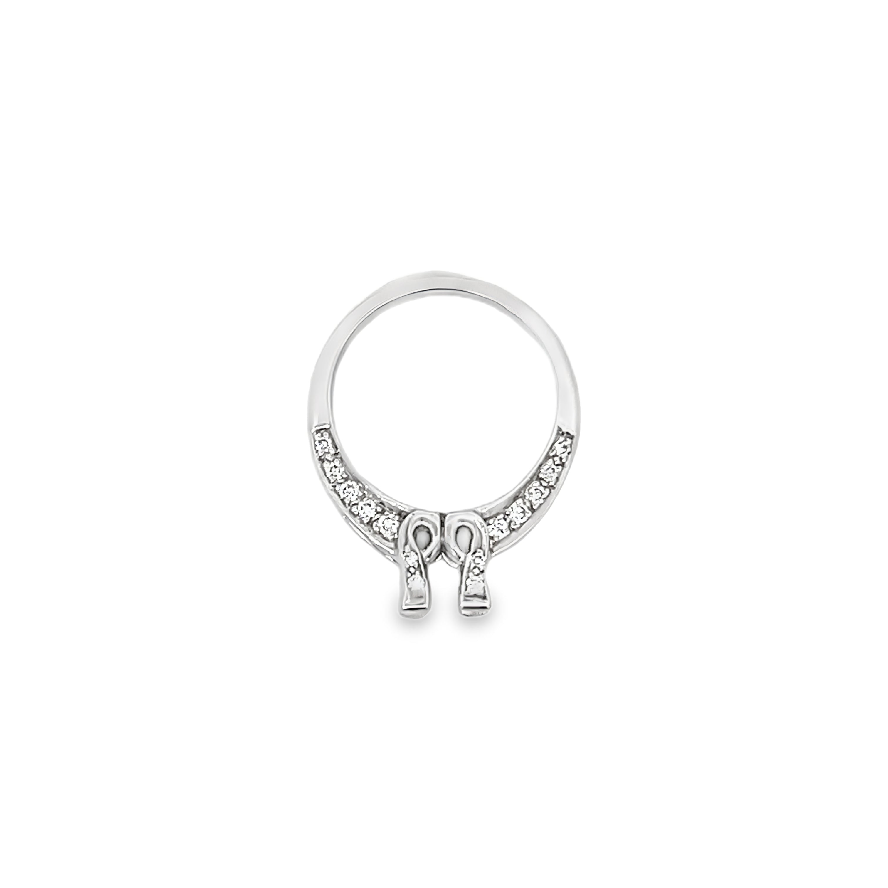 White Gold 1.21 Carat Princess Diamonds Semi Mounting Ring
