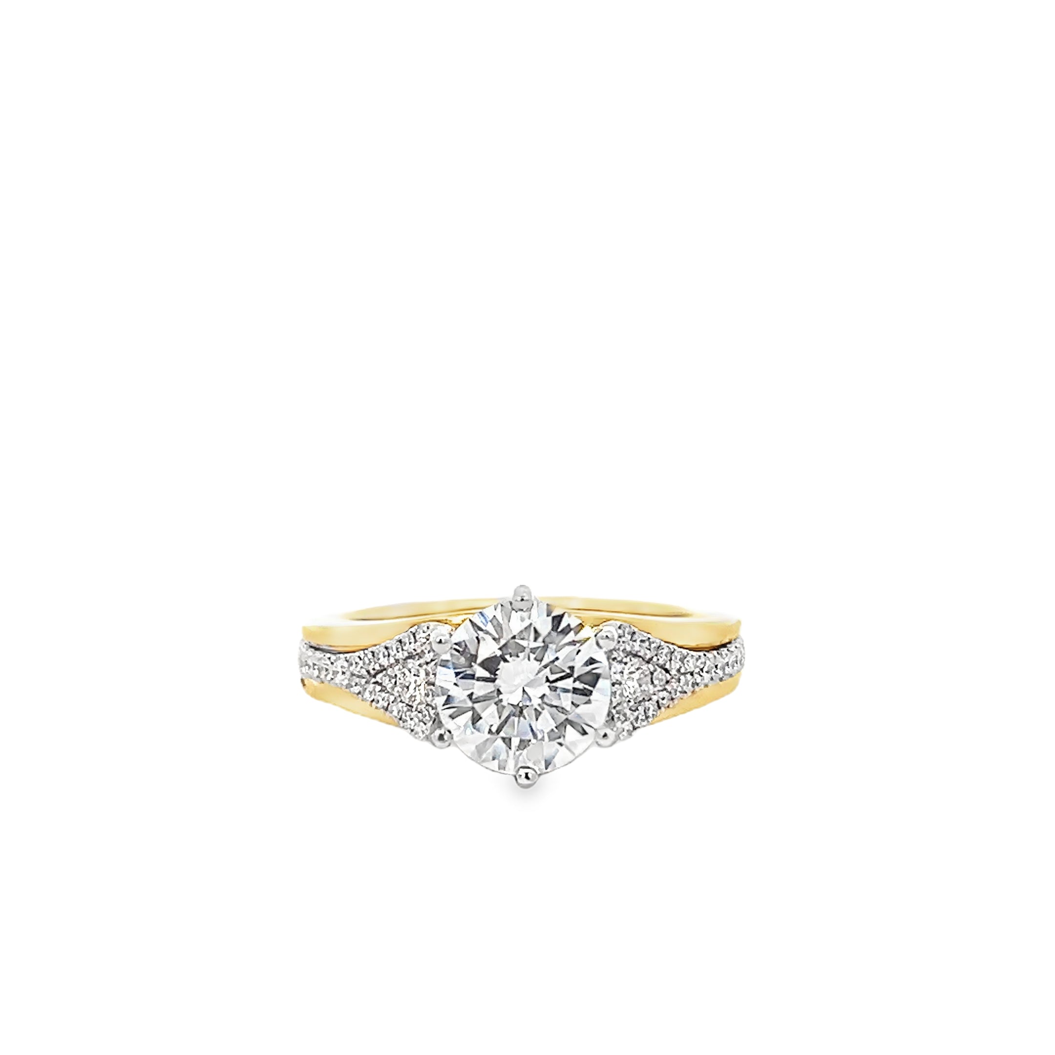 Two Tone 0.24 Carat Diamond Semi Mounting Ring