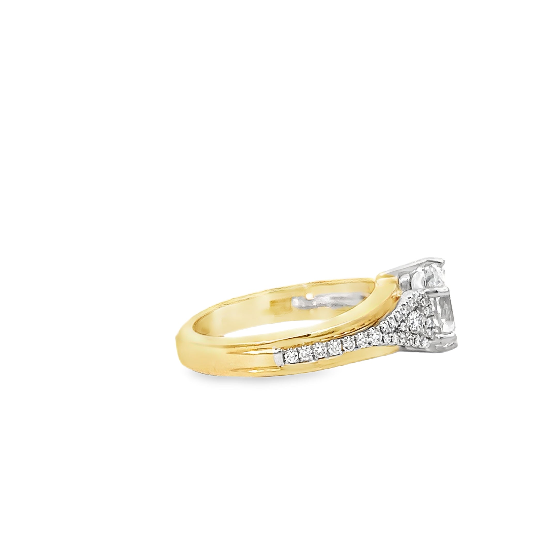 Two Tone 0.24 Carat Diamond Semi Mounting Ring