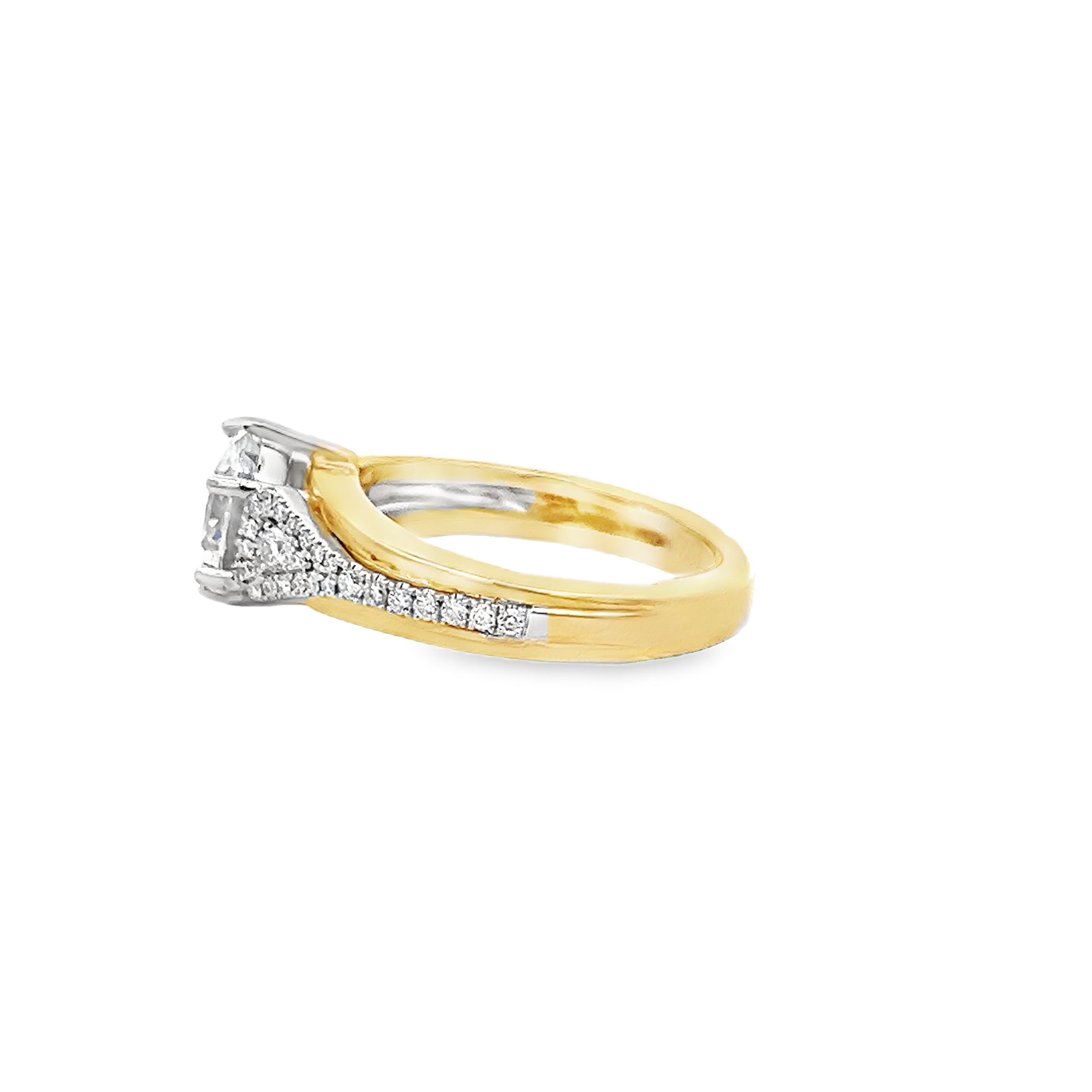 Two Tone 0.24 Carat Diamond Semi Mounting Ring