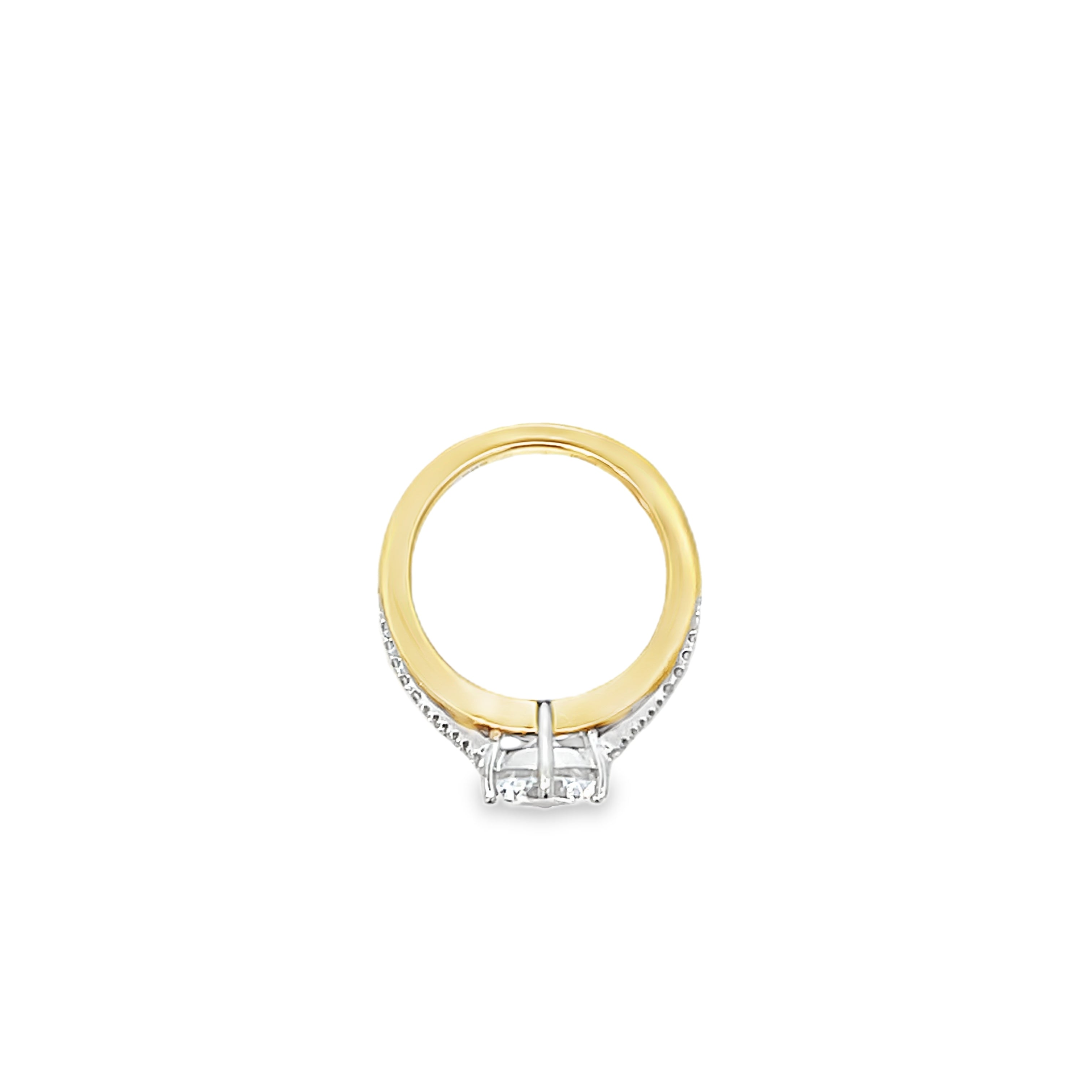 Two Tone 0.24 Carat Diamond Semi Mounting Ring