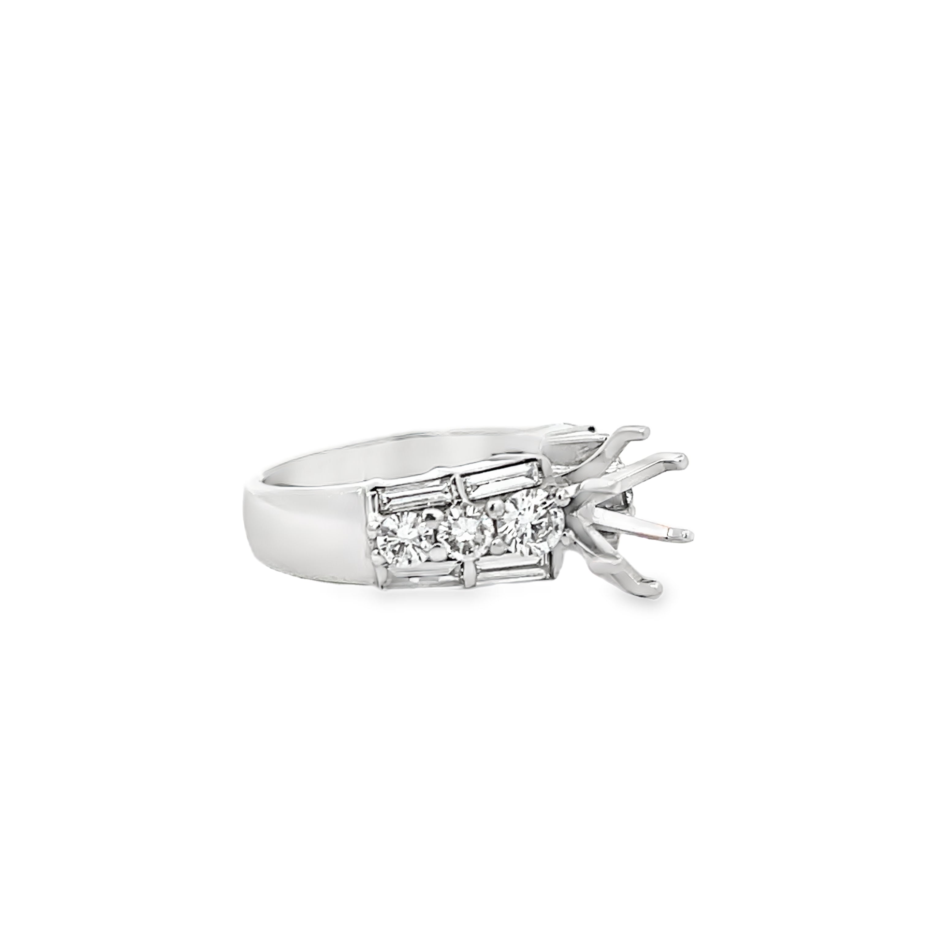 White Gold 1.47 Carat Diamond Semi Mounting Ring