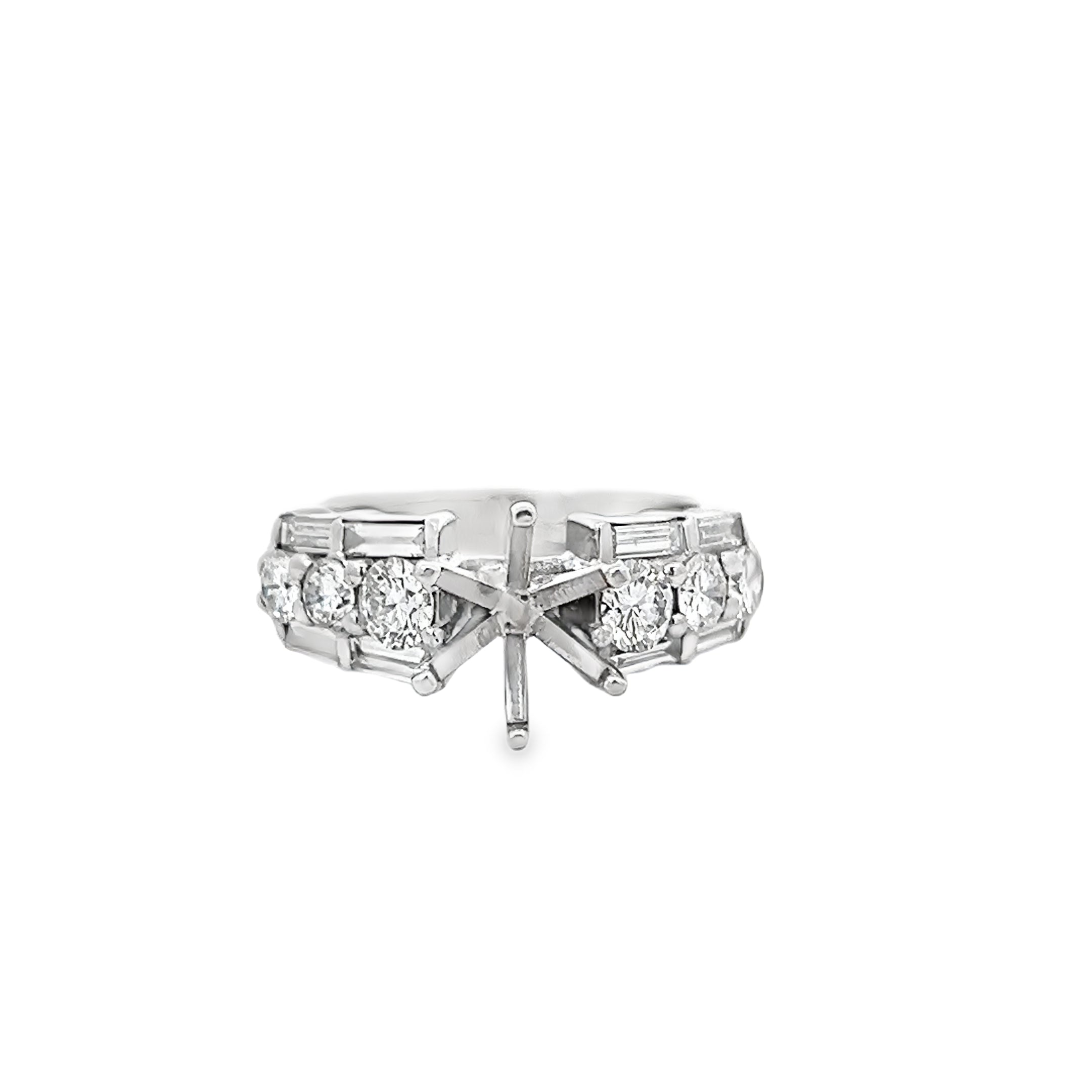 White Gold 1.47 Carat Diamond Semi Mounting Ring