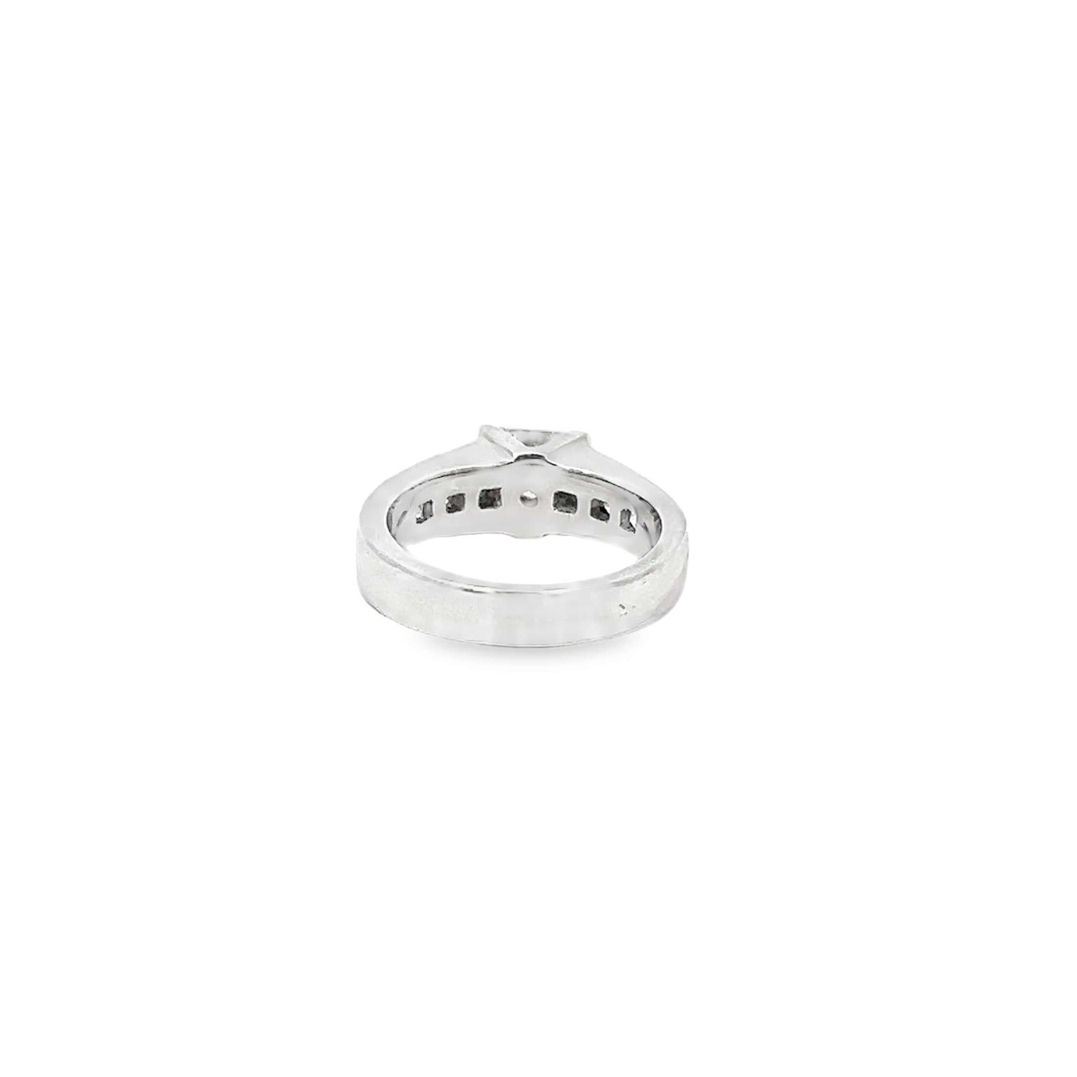 Platinum 1.65 Carat Princess Diamond Ring Channel Set