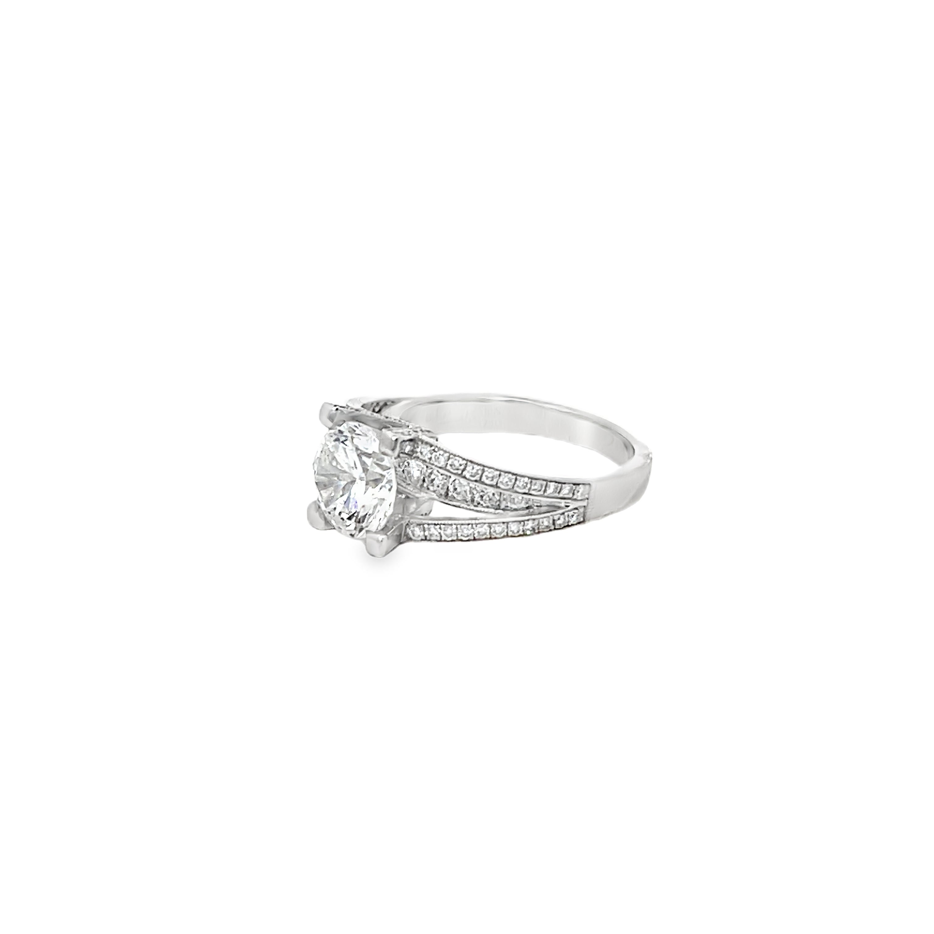 White Gold 0.59 Carat Diamond Semi Mounting Ring