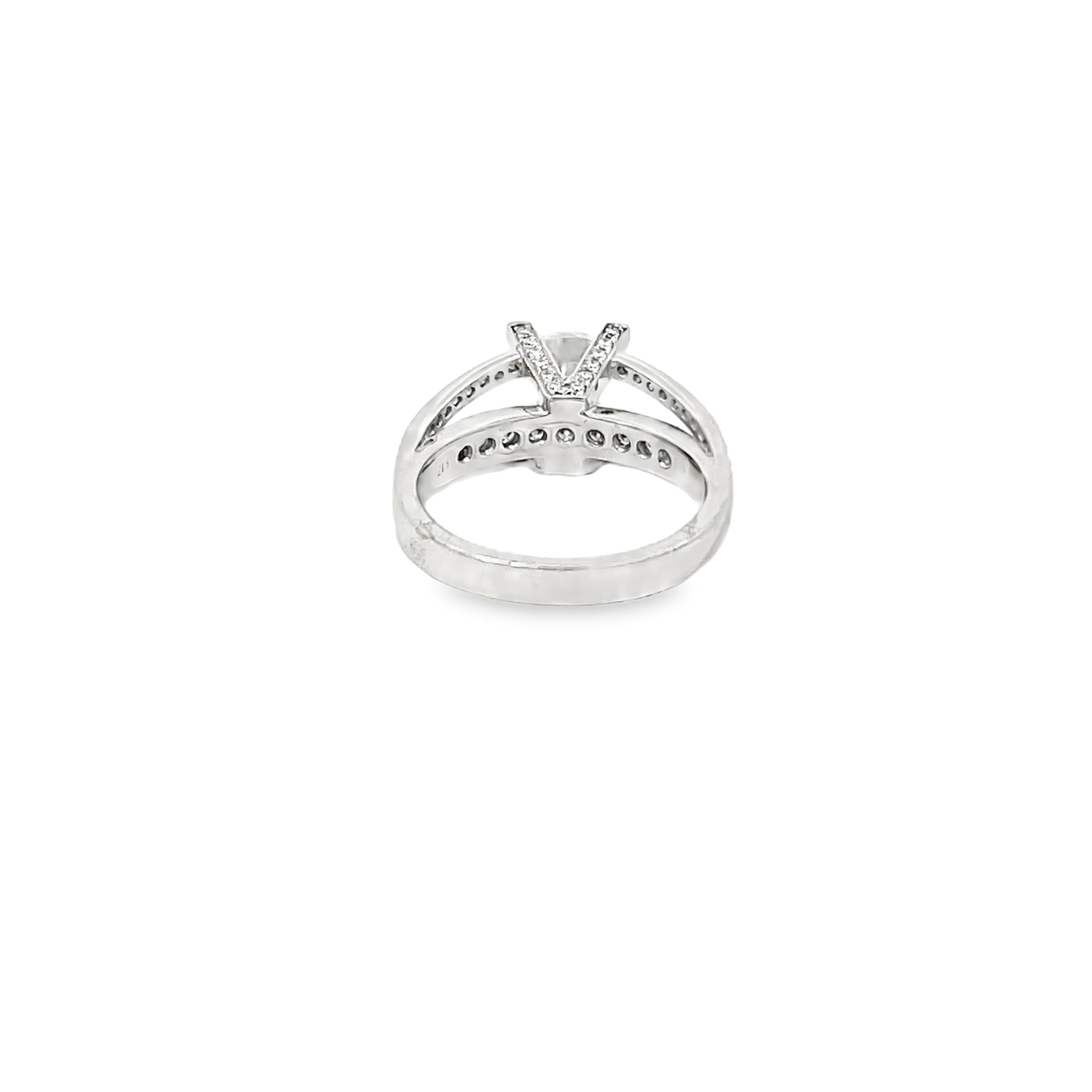 White Gold 0.59 Carat Diamond Semi Mounting Ring