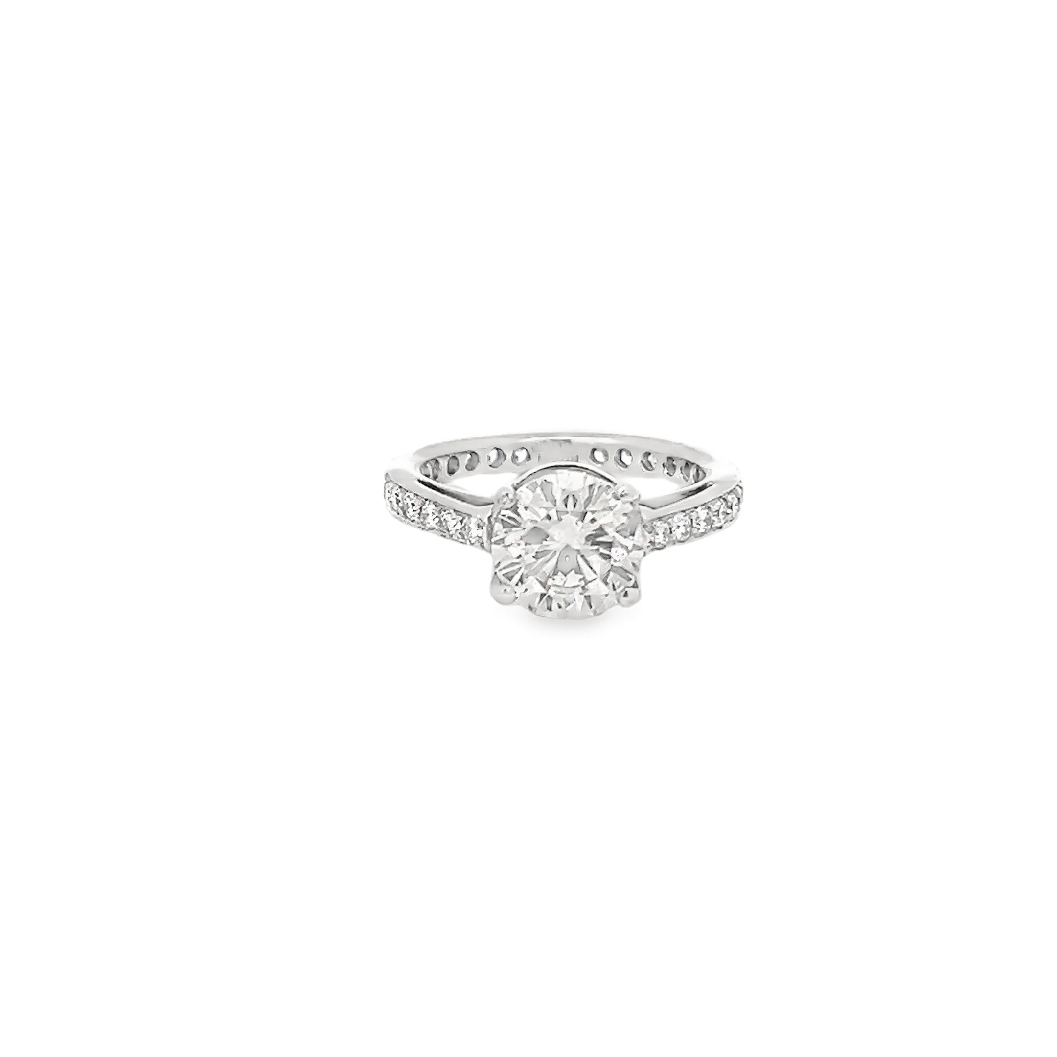 Platinum 2.95ct Round Diamond Engagement Ring