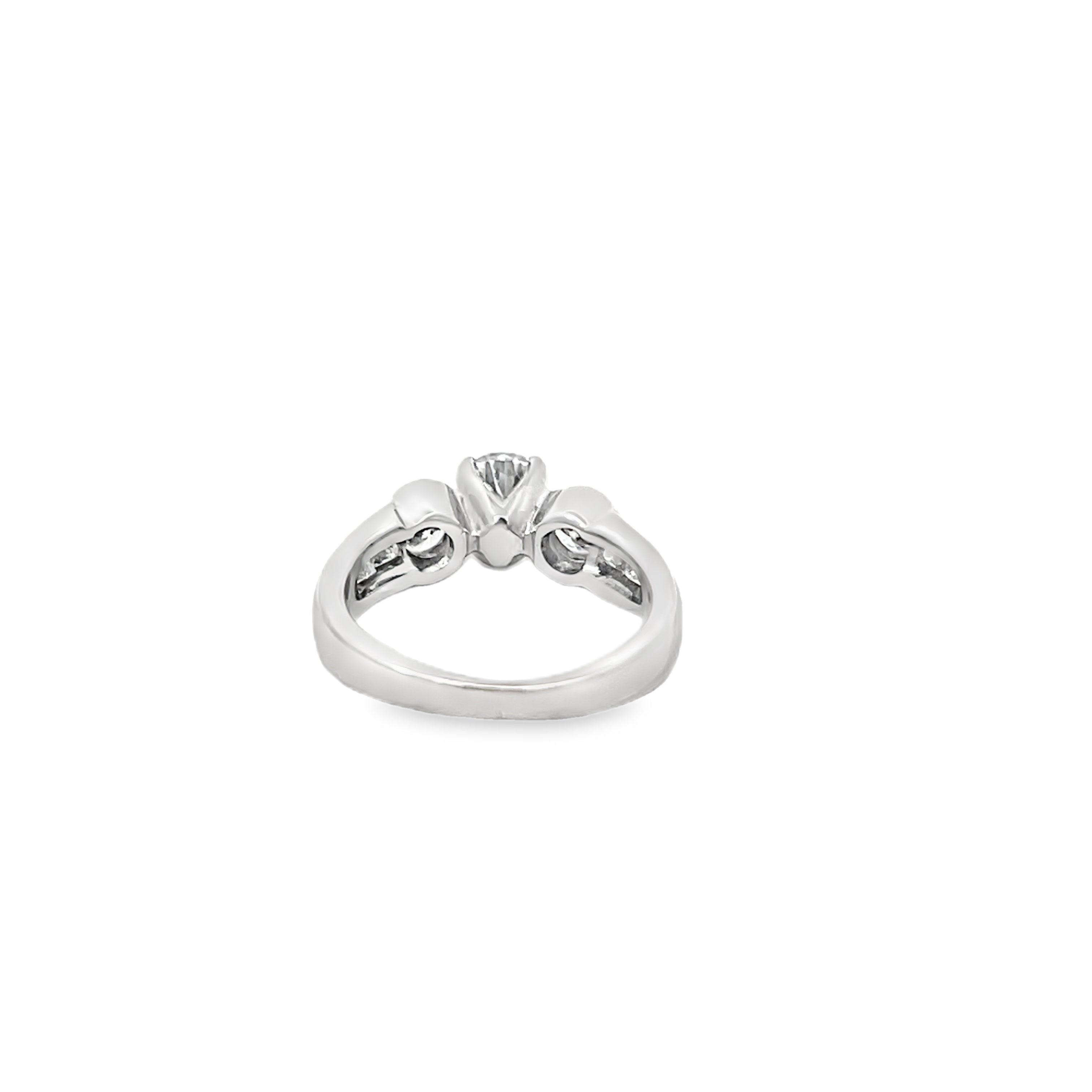 White Gold Three Stone Ring 1.35 Carats