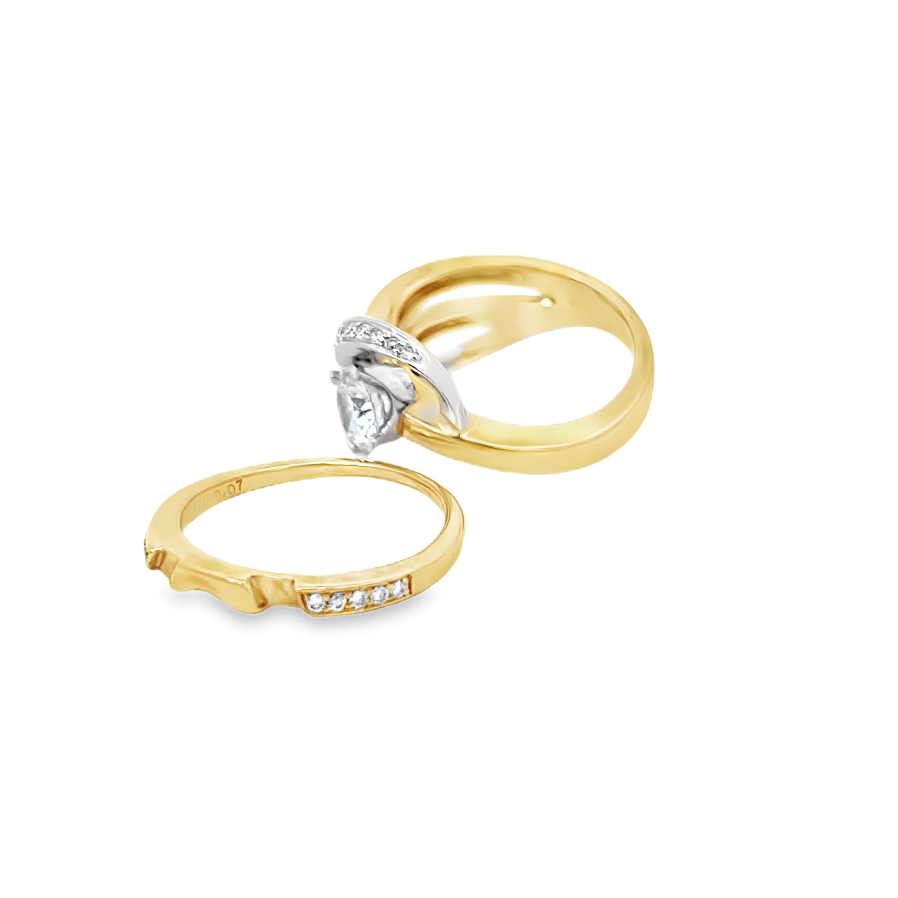 Two Tone 0.27 Carats Diamond Semi Mounting Ring