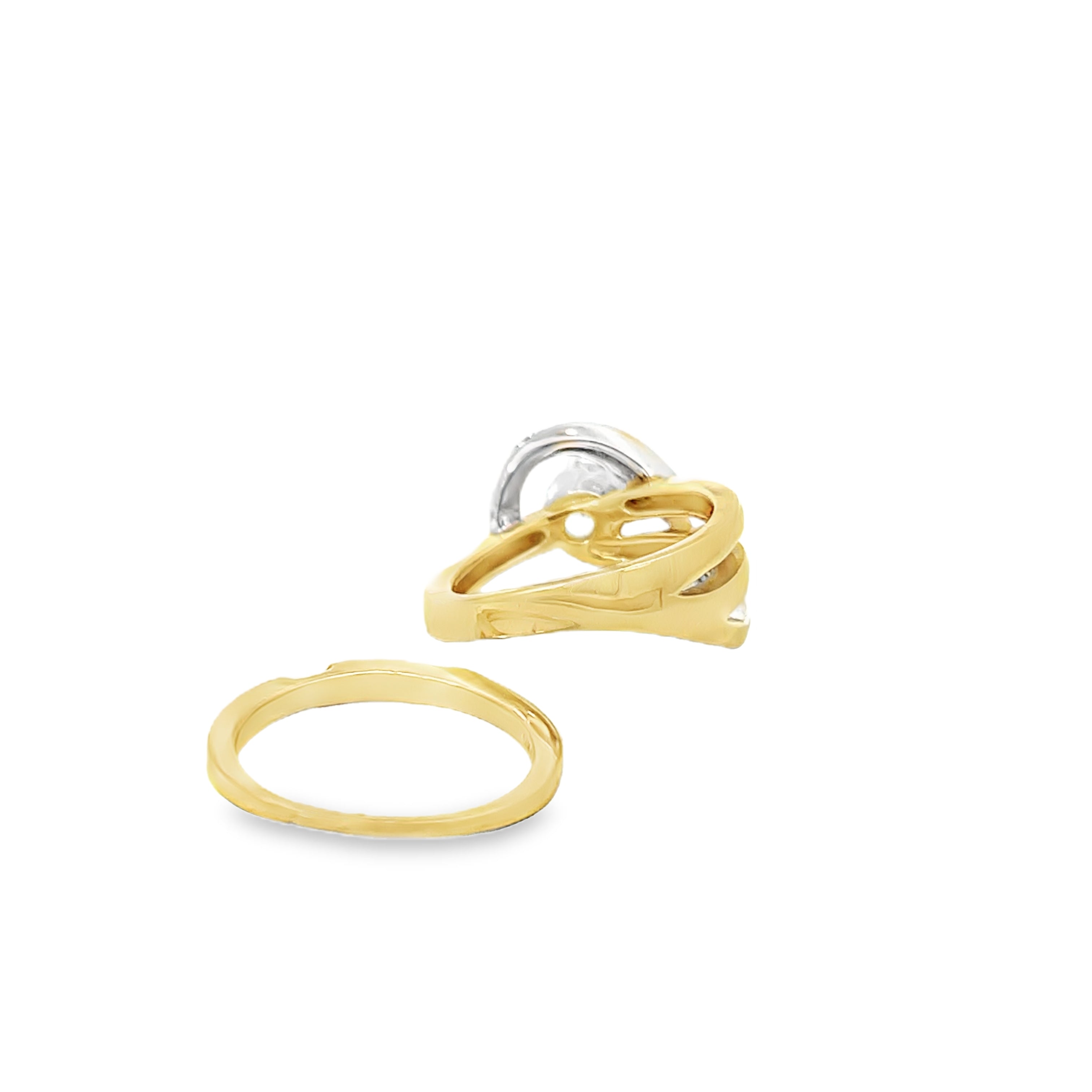 Two Tone 0.27 Carats Diamond Semi Mounting Ring
