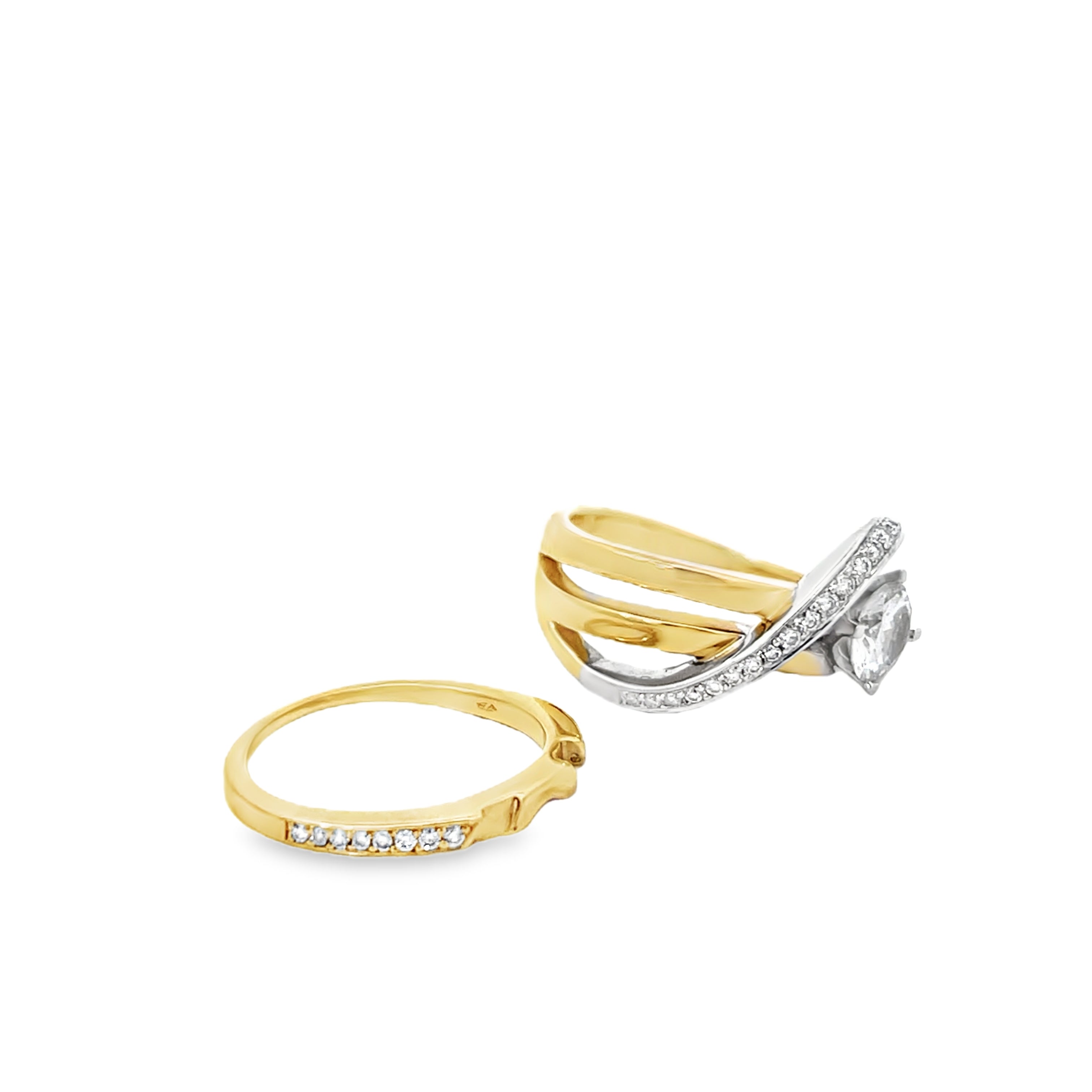 Two Tone 0.27 Carats Diamond Semi Mounting Ring