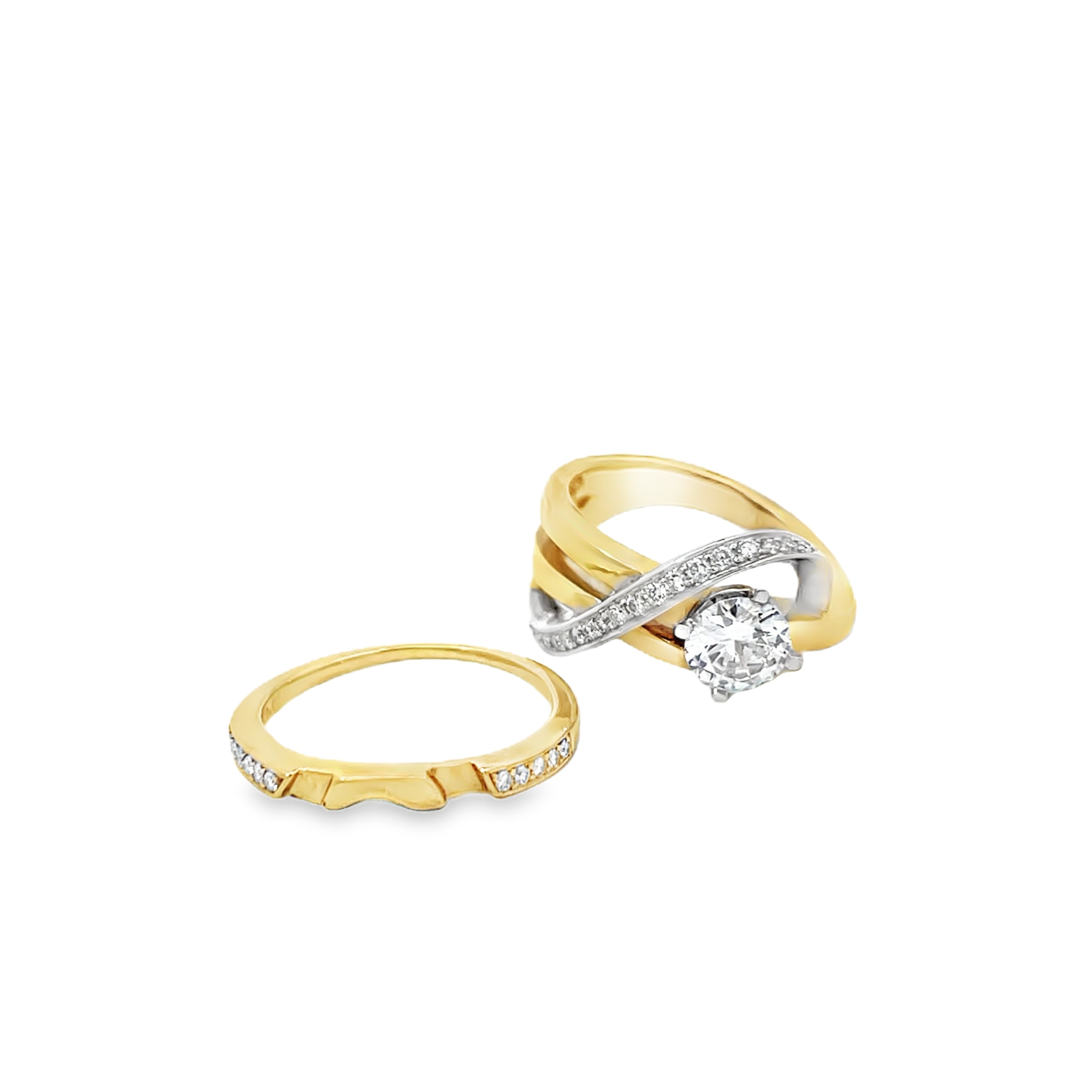 Two Tone 0.27 Carats Diamond Semi Mounting Ring