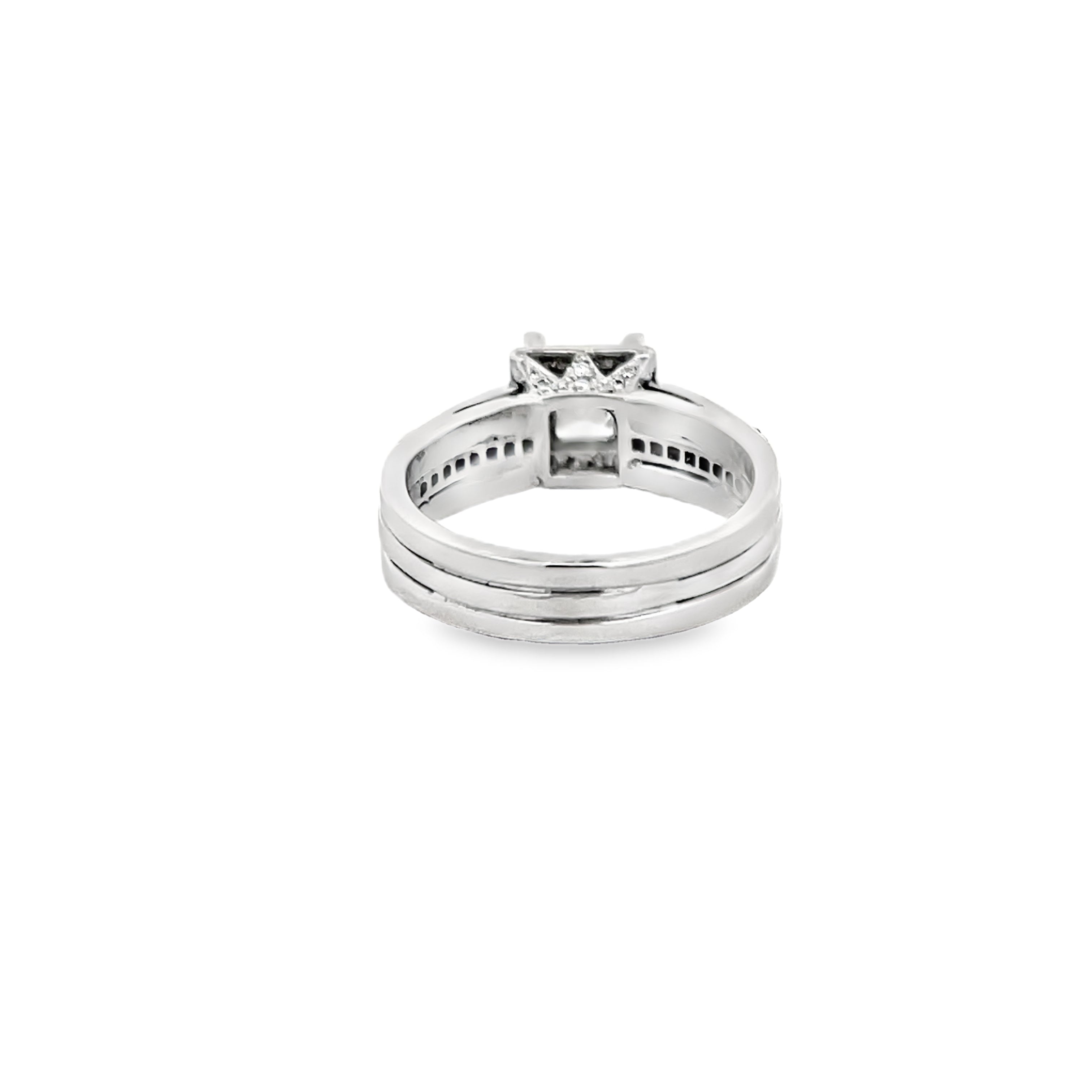 White Gold 3.00 Carat Halo Style Princess Diamond Ring