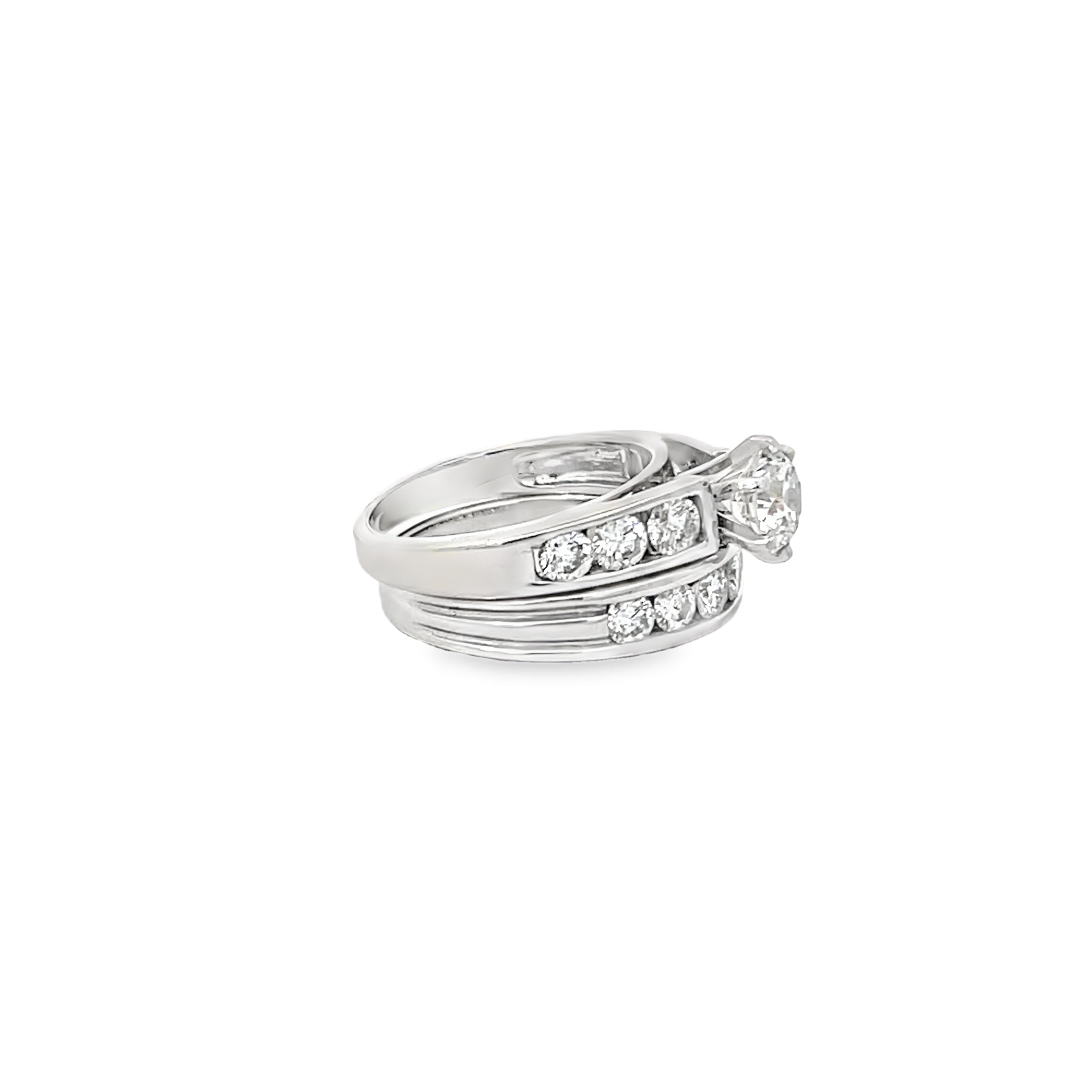 White Gold 1.95 Carat Diamond Semi Mounting Channel Set