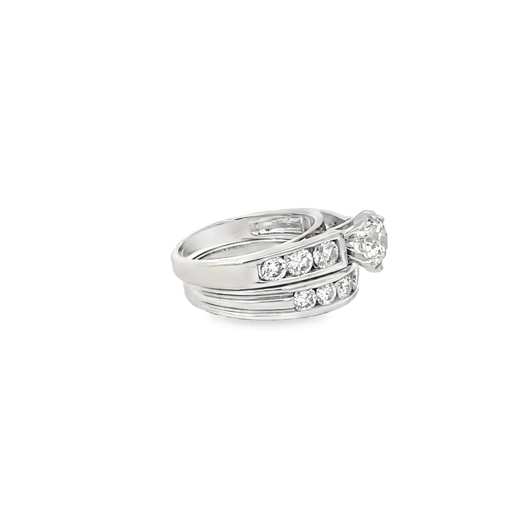 White Gold 1.95 Carat Diamond Semi Mounting Channel Set