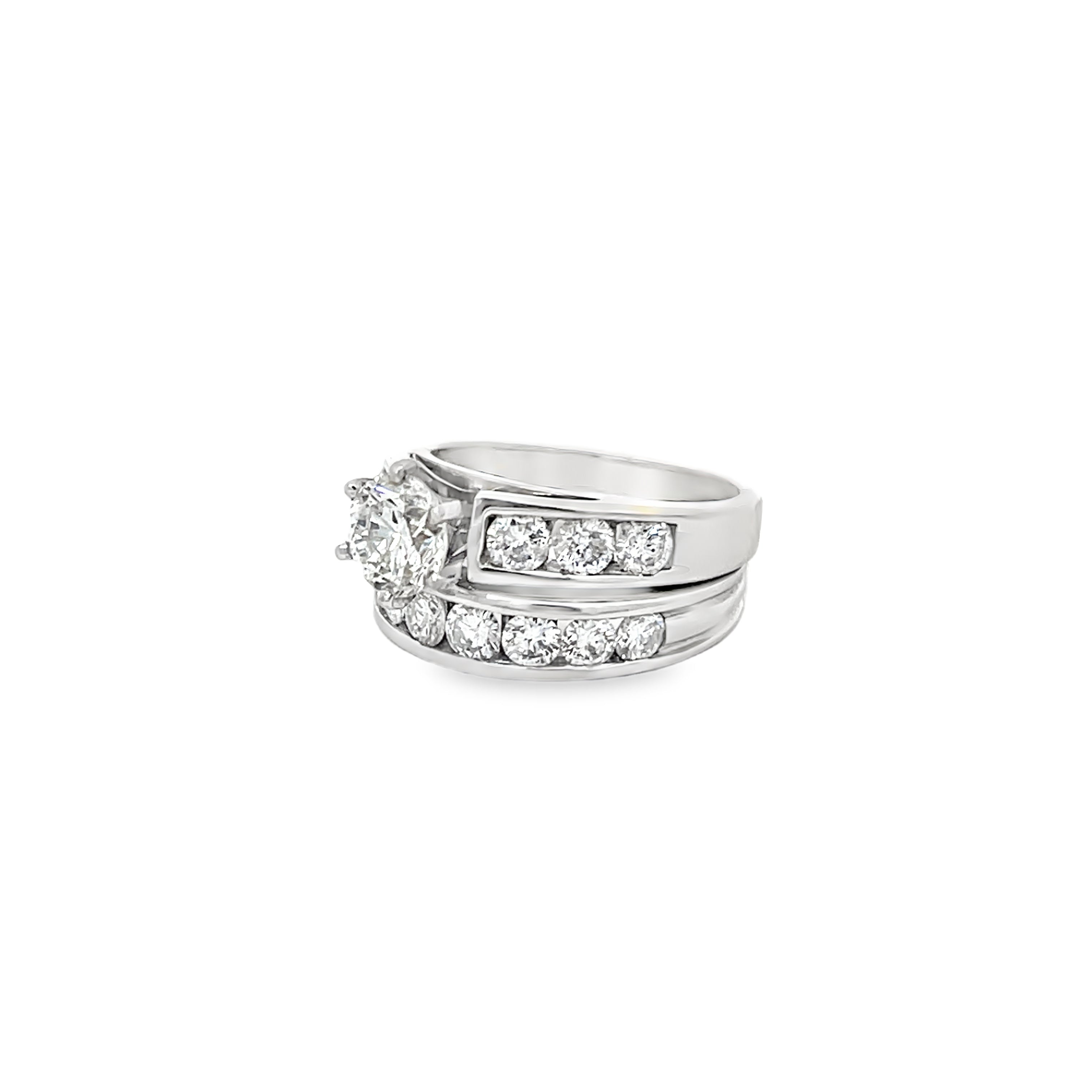 White Gold 1.95 Carat Diamond Semi Mounting Channel Set