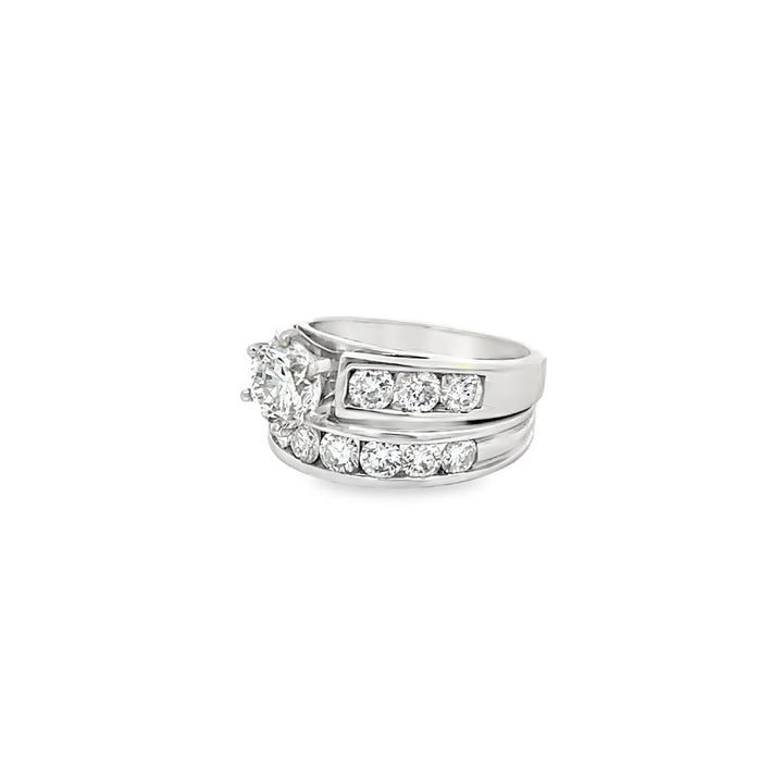 White Gold 1.95 Carat Diamond Semi Mounting Channel Set