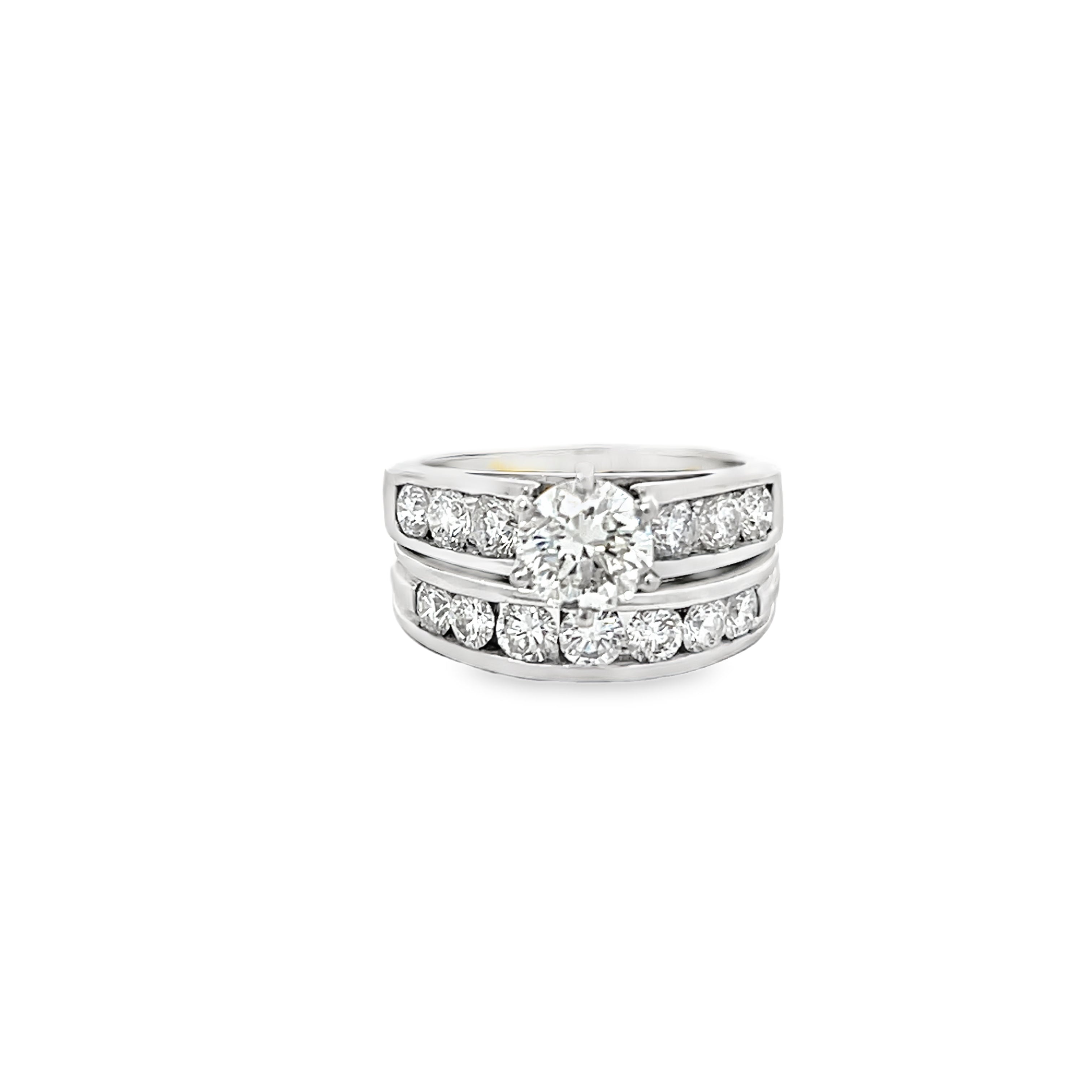 White Gold 1.95 Carat Diamond Semi Mounting Channel Set