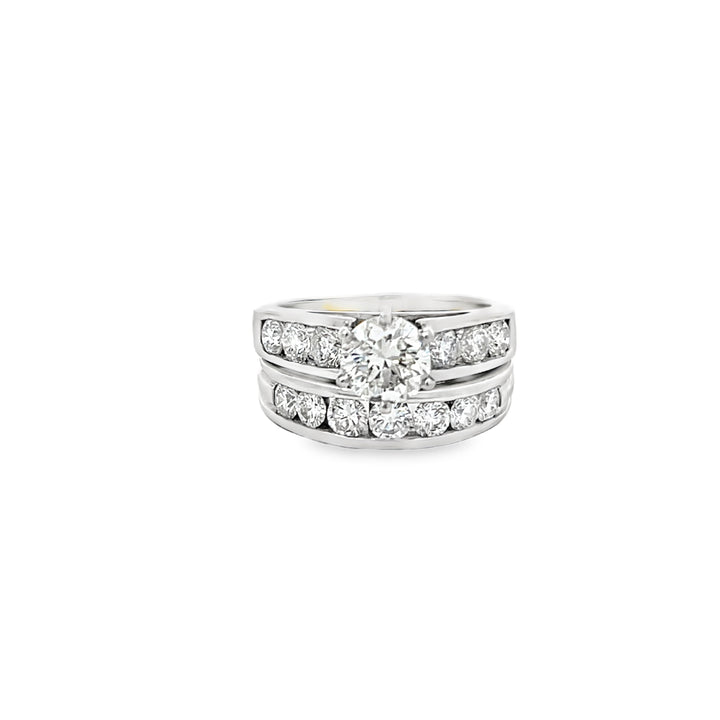 White Gold 1.95 Carat Diamond Semi Mounting Channel Set