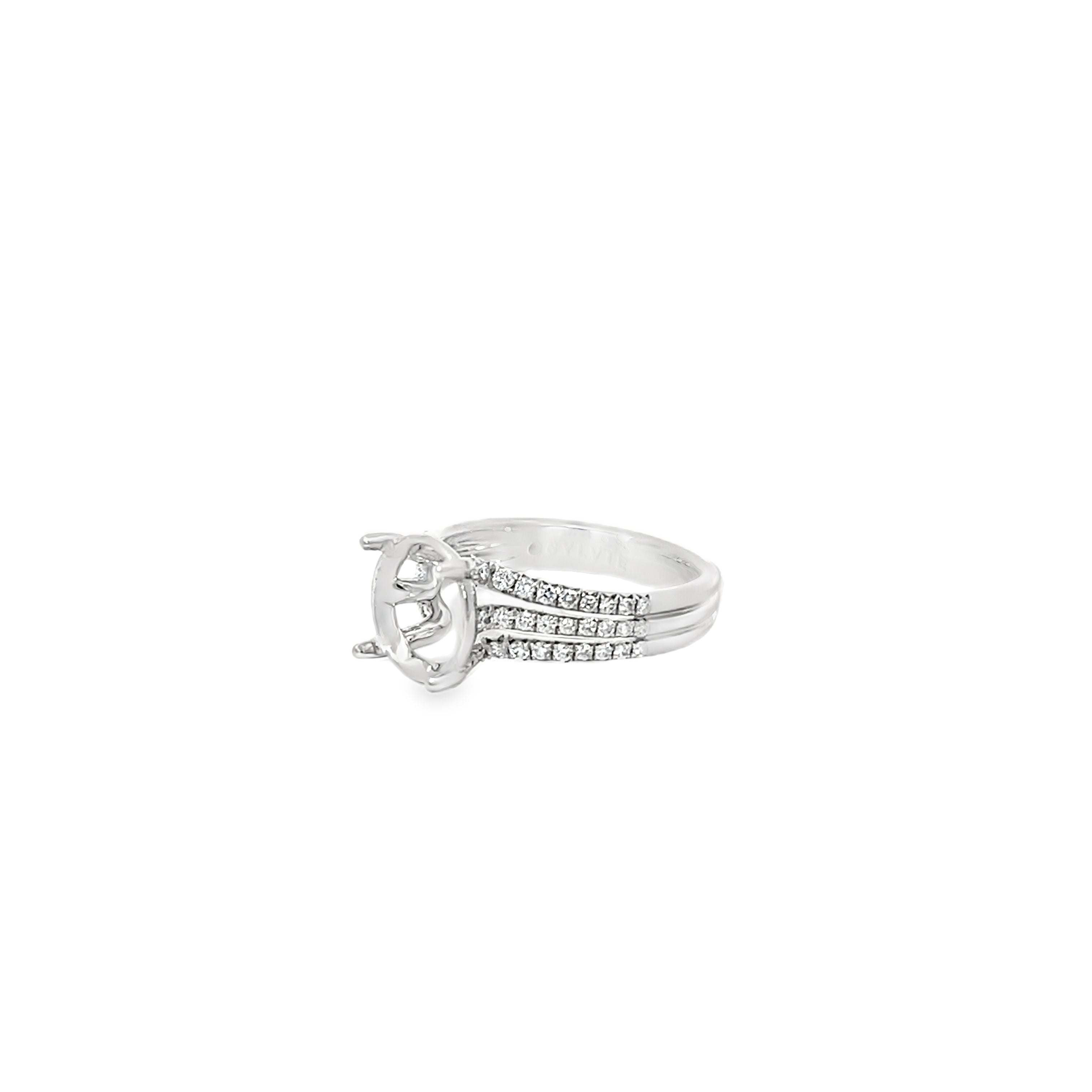 White Gold 0.46 Carats Diamond Semi Mounting Ring