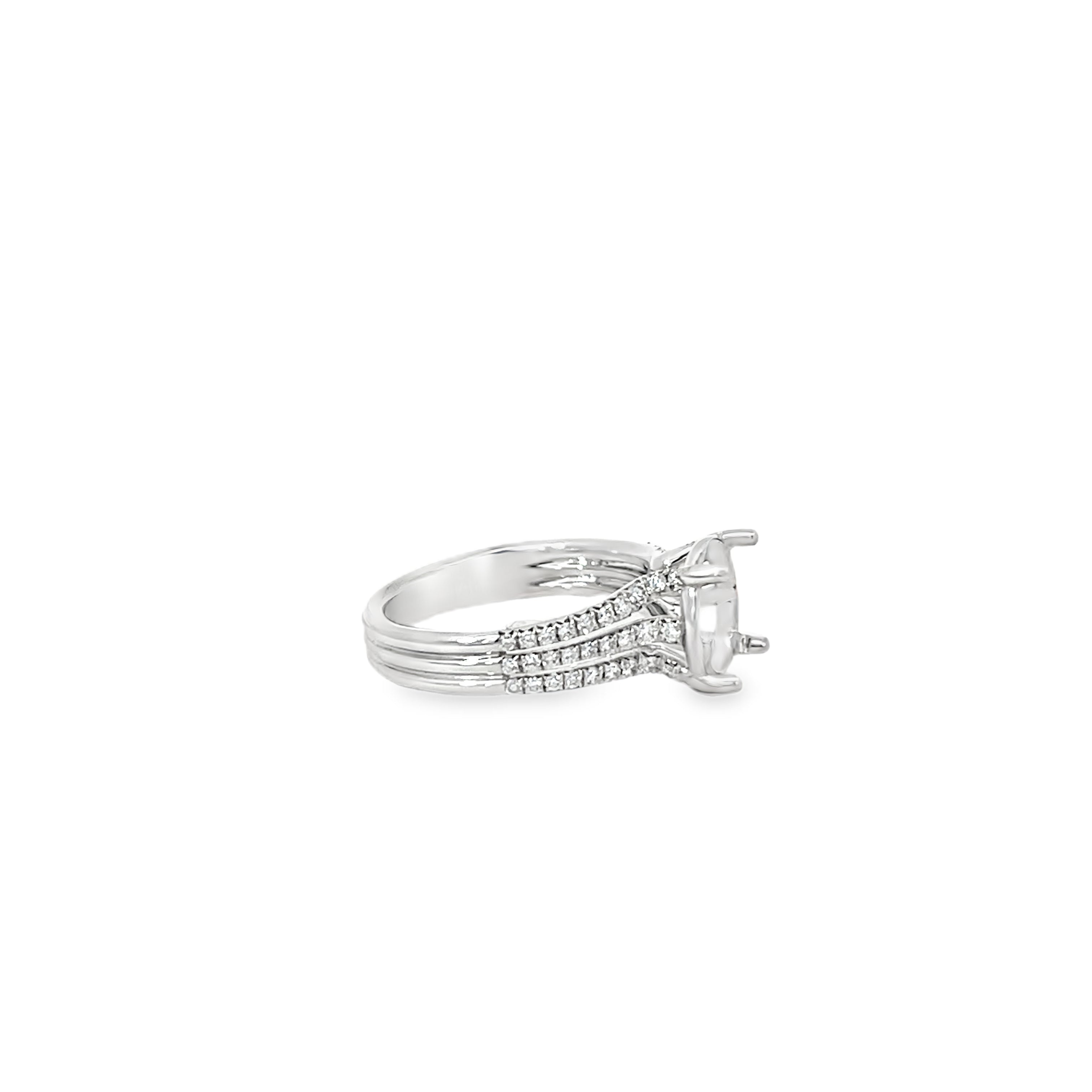 White Gold 0.46 Carats Diamond Semi Mounting Ring