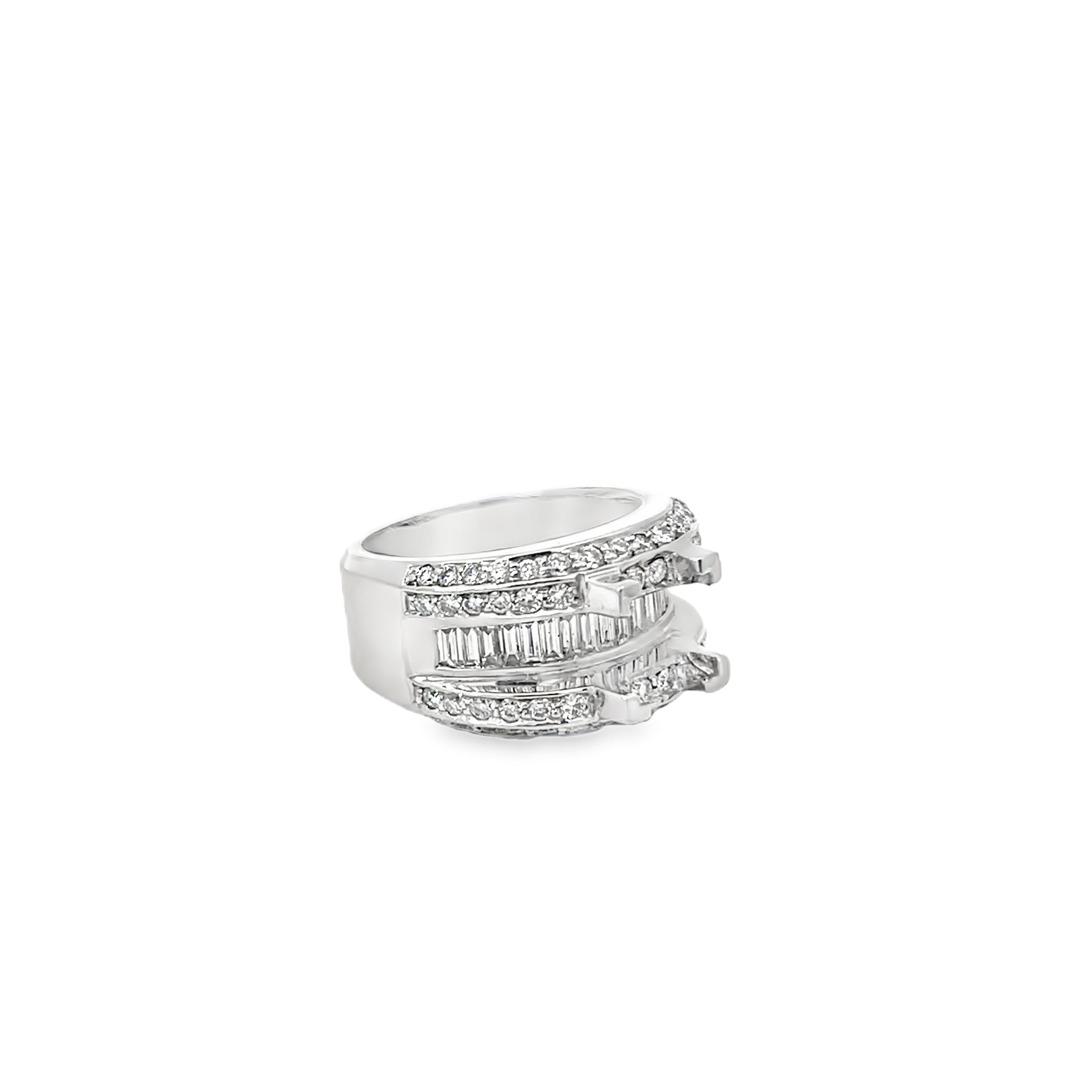 White Gold 1.60 Carat Diamond Semi Mounting Ring