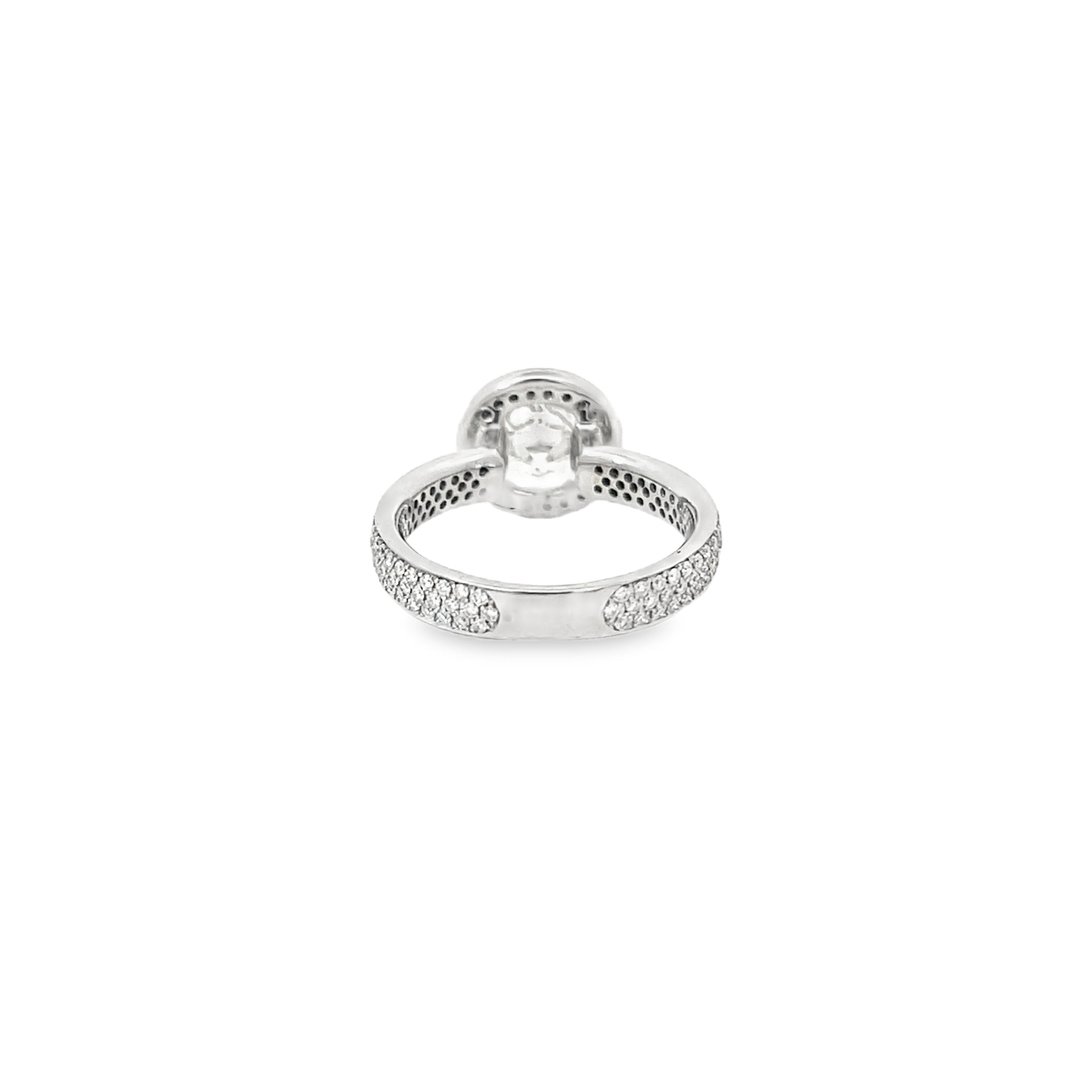 White Gold 0.76 Carats Semi Mounting Halo Style