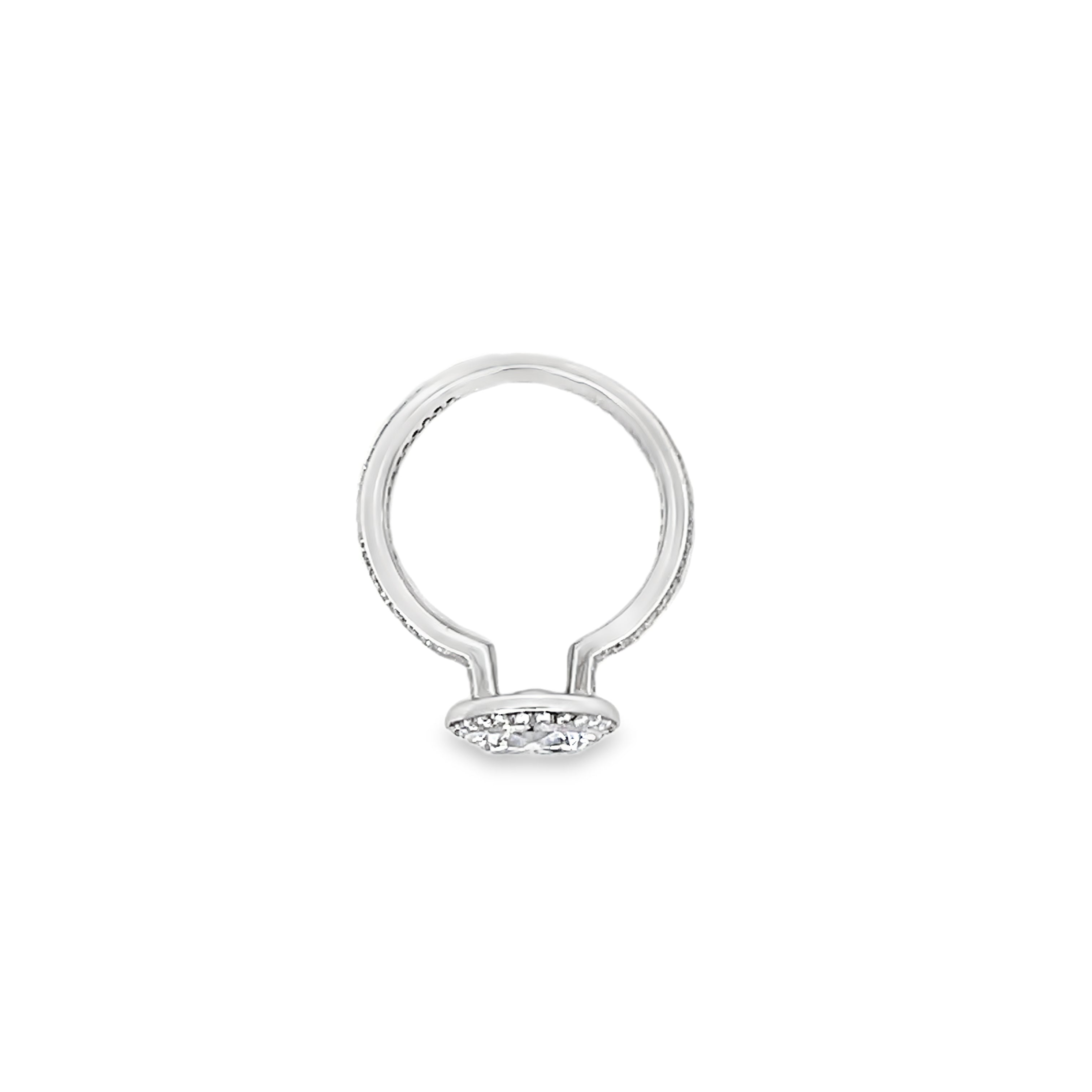 White Gold 0.76 Carats Semi Mounting Halo Style