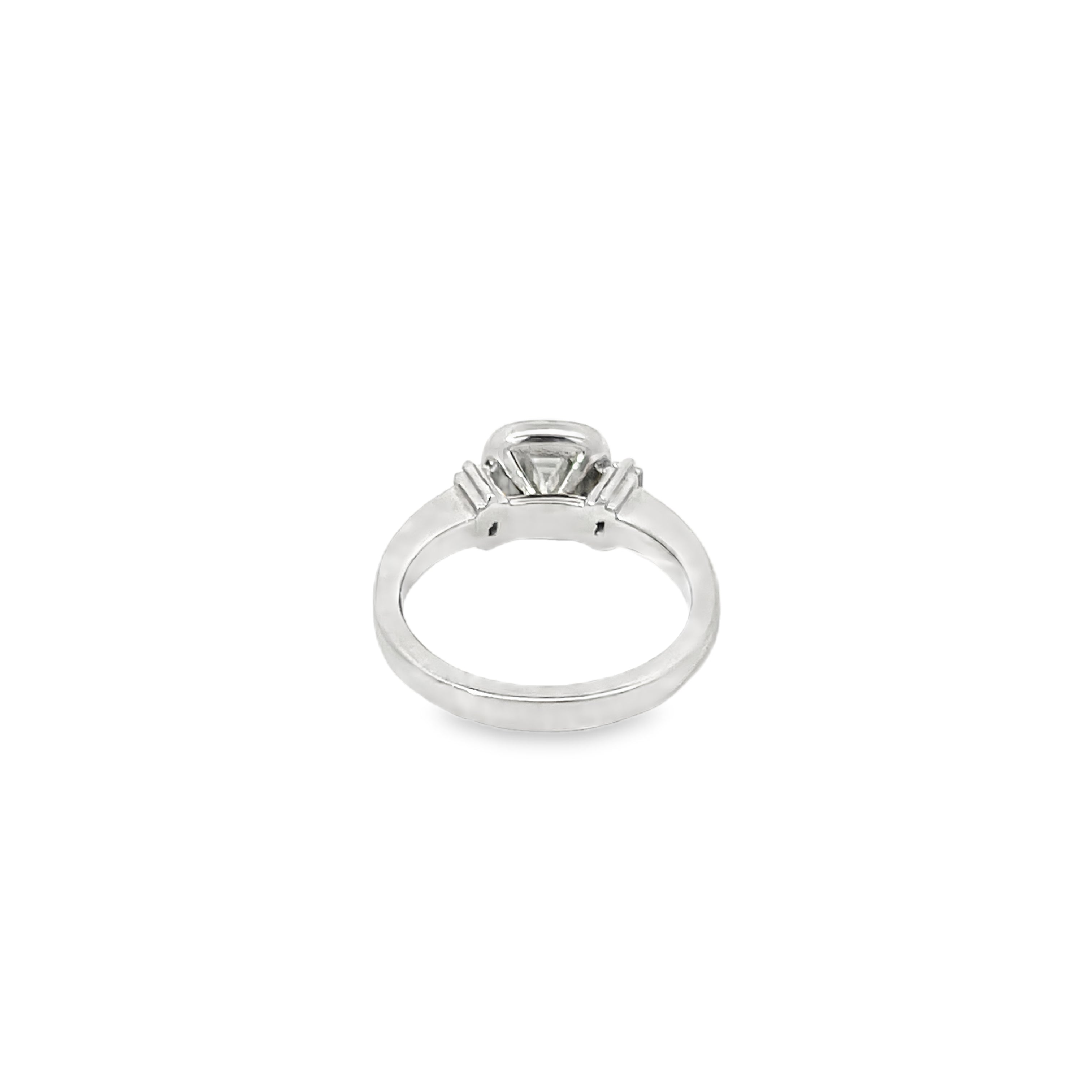 White Gold Emerald with Side Baguettes 2.00 Carat