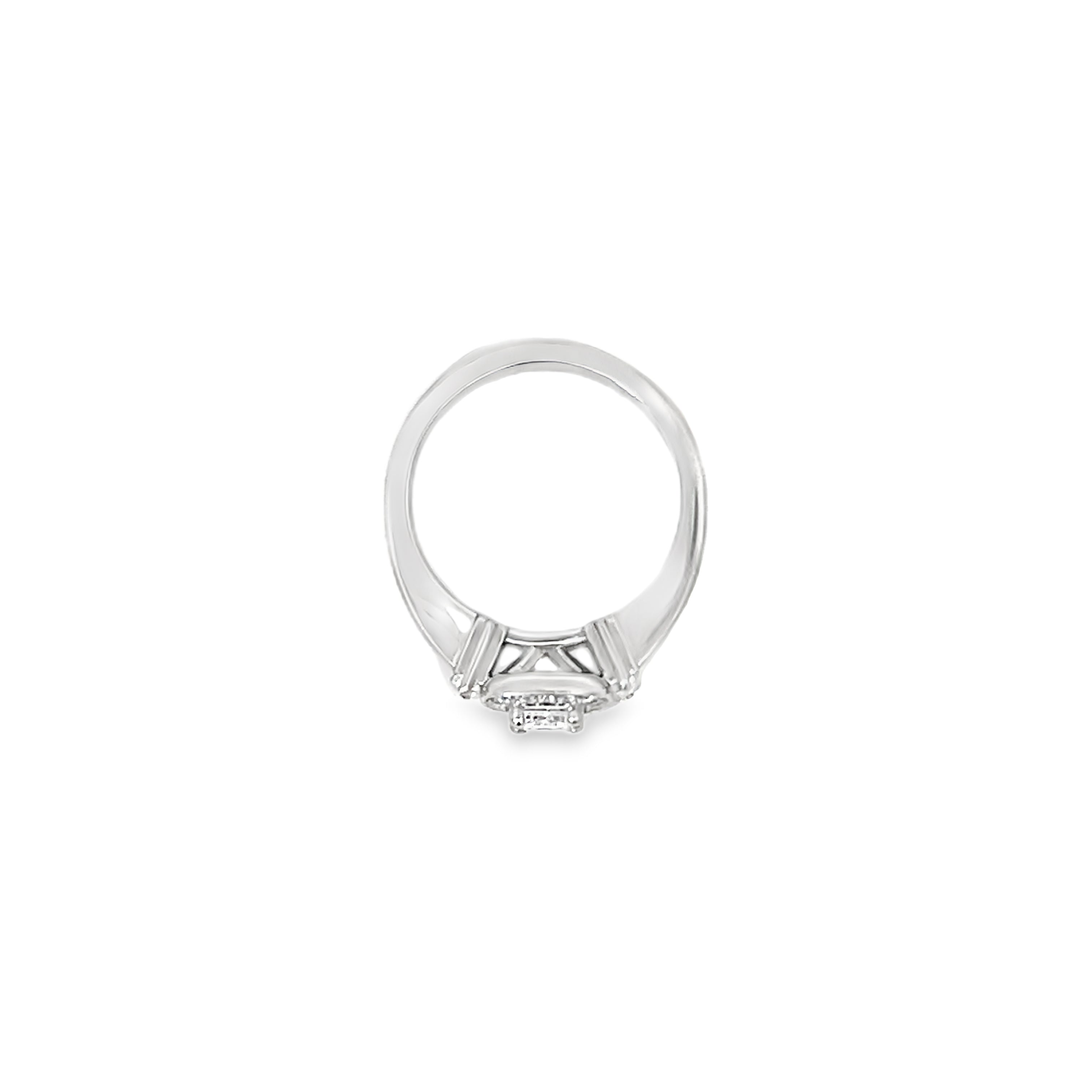 White Gold Emerald with Side Baguettes 2.00 Carat